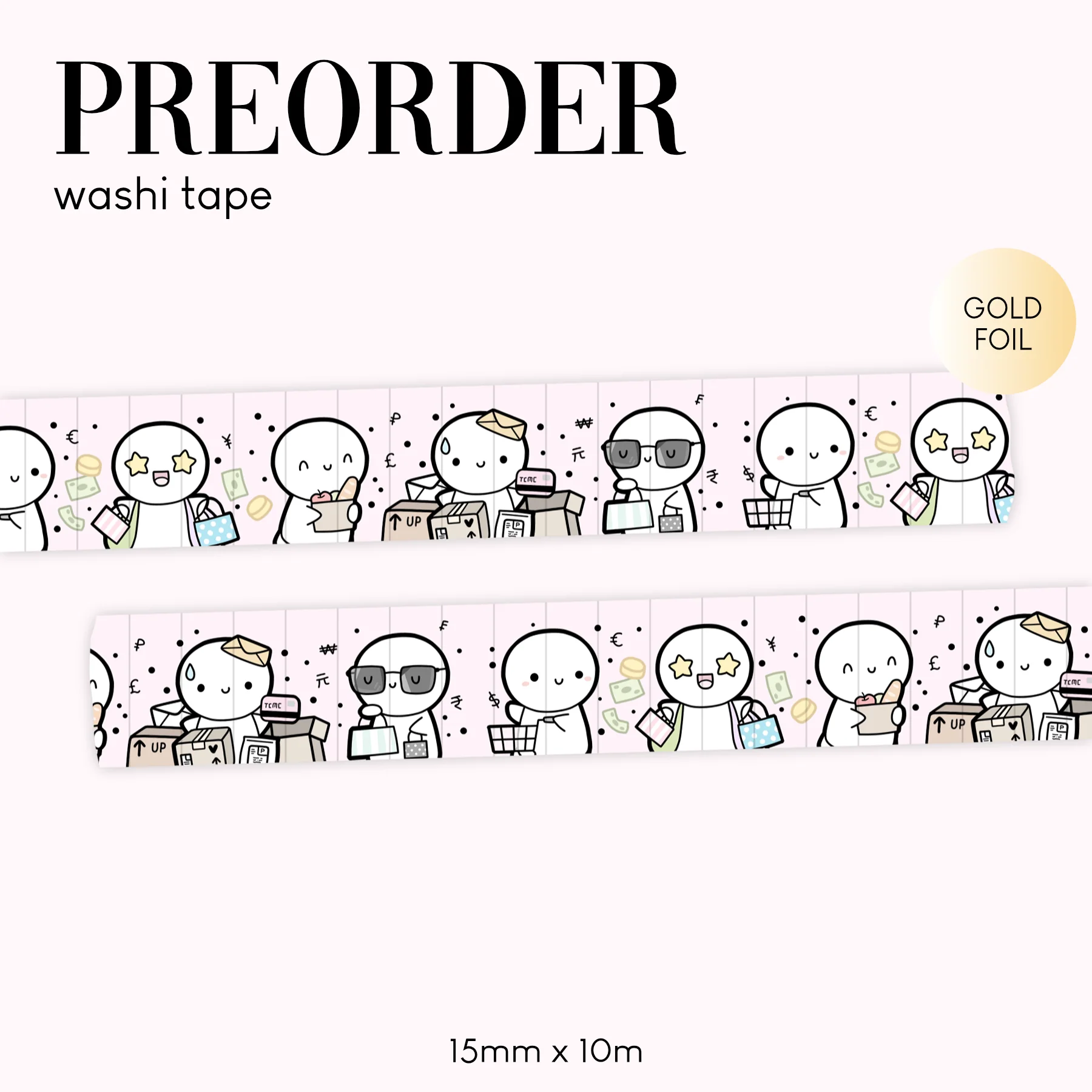 PREORDER Shopping Spree Washi Tape - 15mm