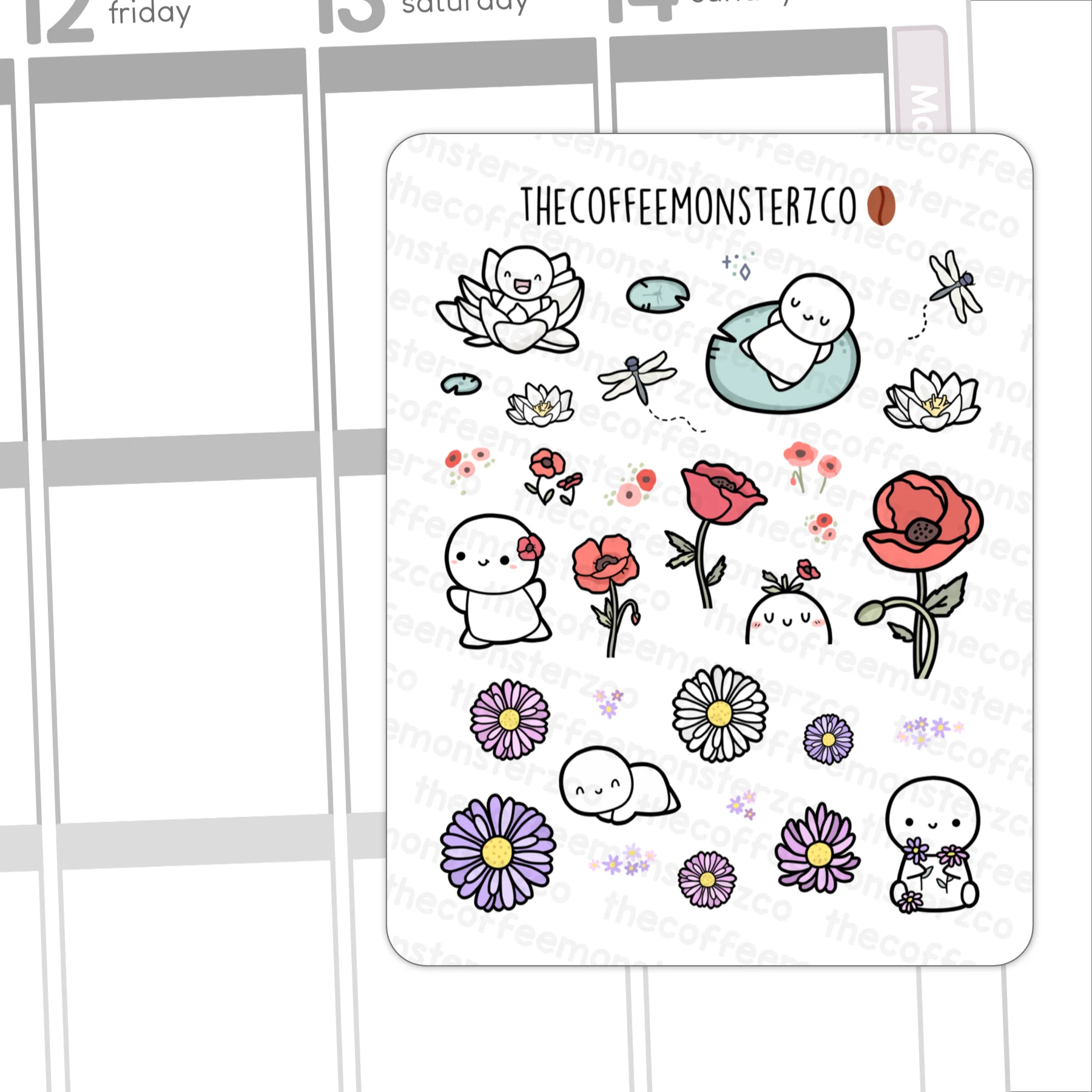 2024 Large Birth Flower Doodles Part 2 (washi paper)