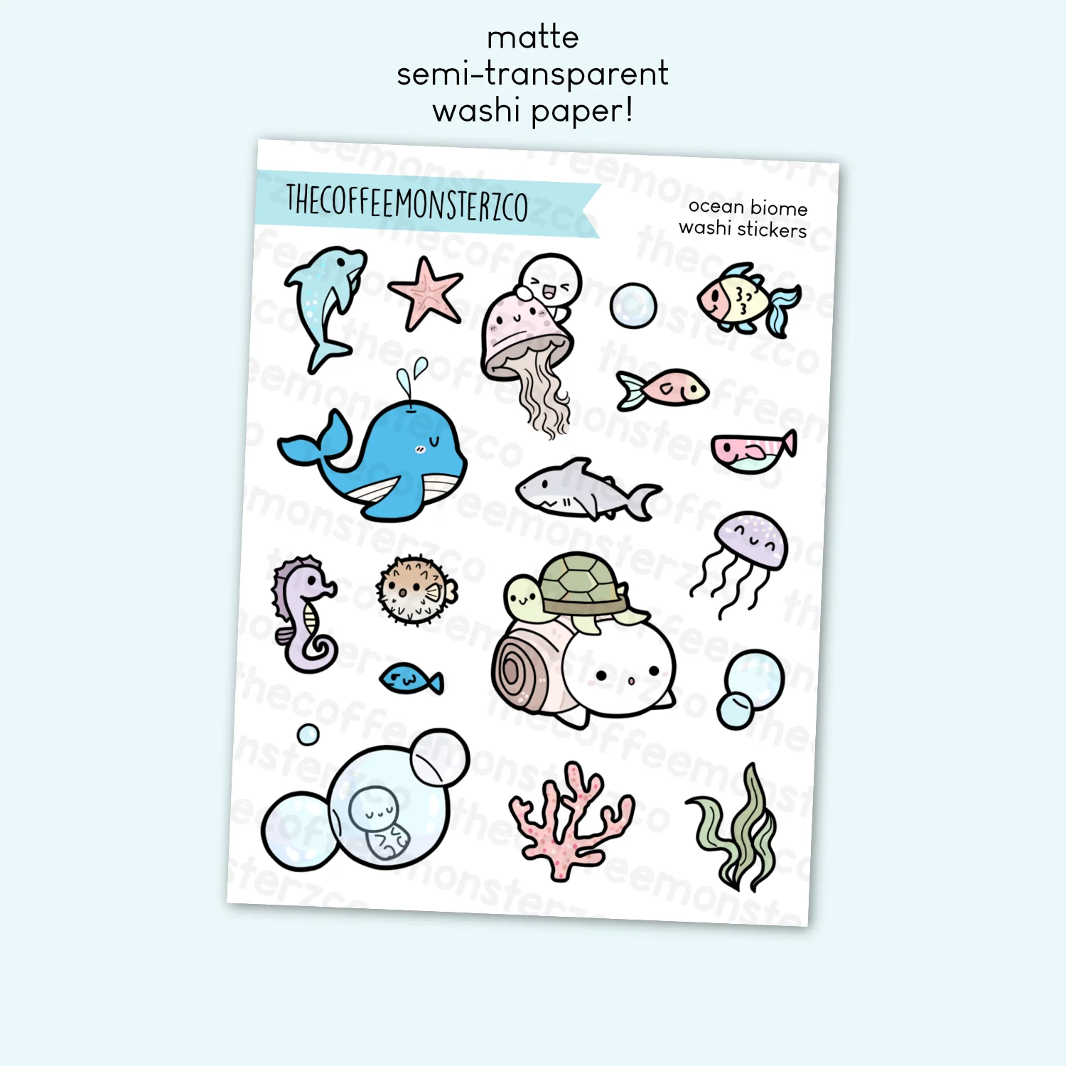 The Four Biomes Large Doodle Washi Stickers
