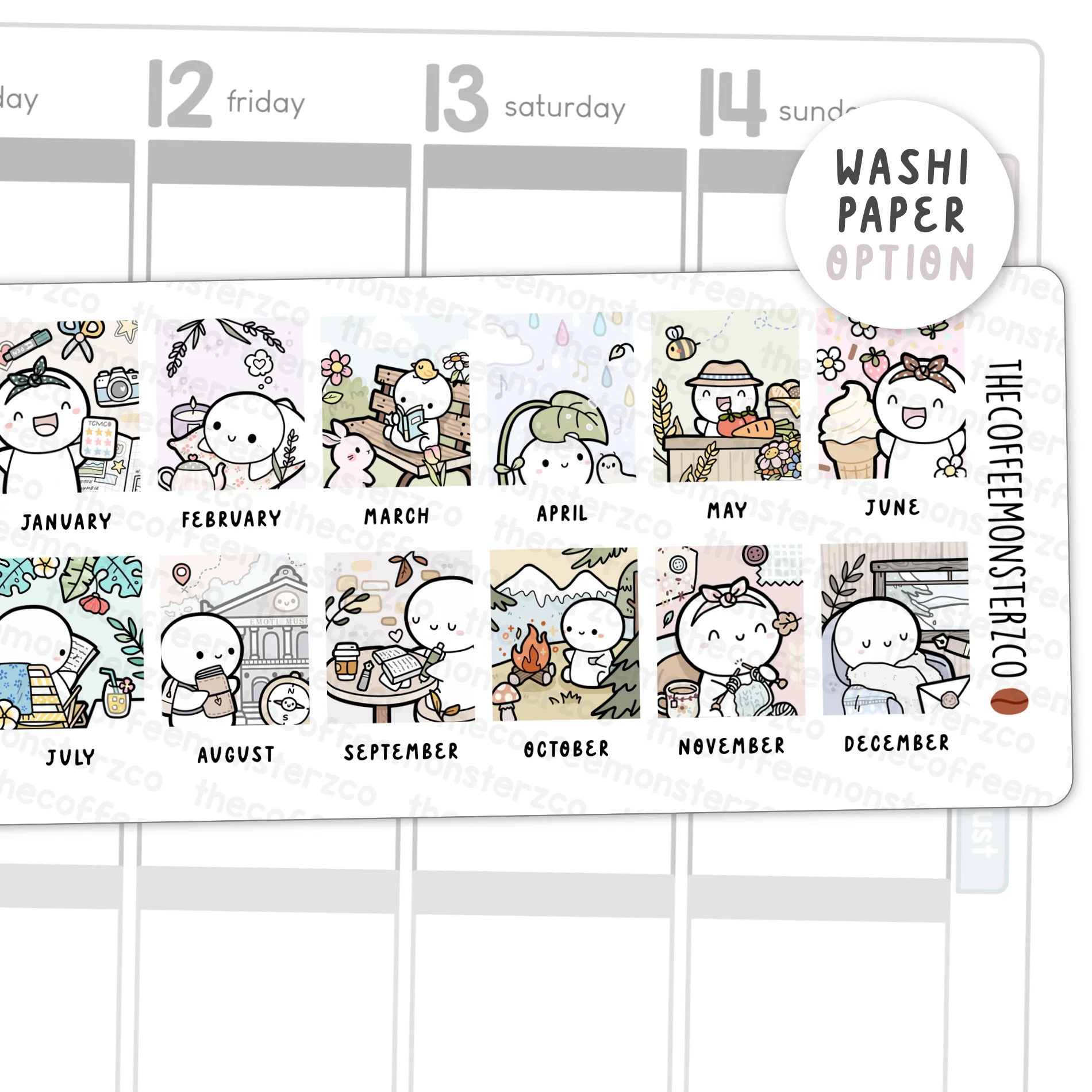 2025 Hobonichi Weeks Monthly Artwork