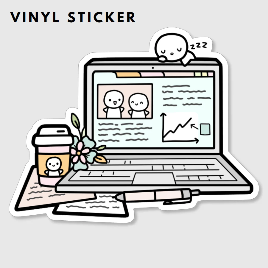 Messy Workspace Vinyl Sticker