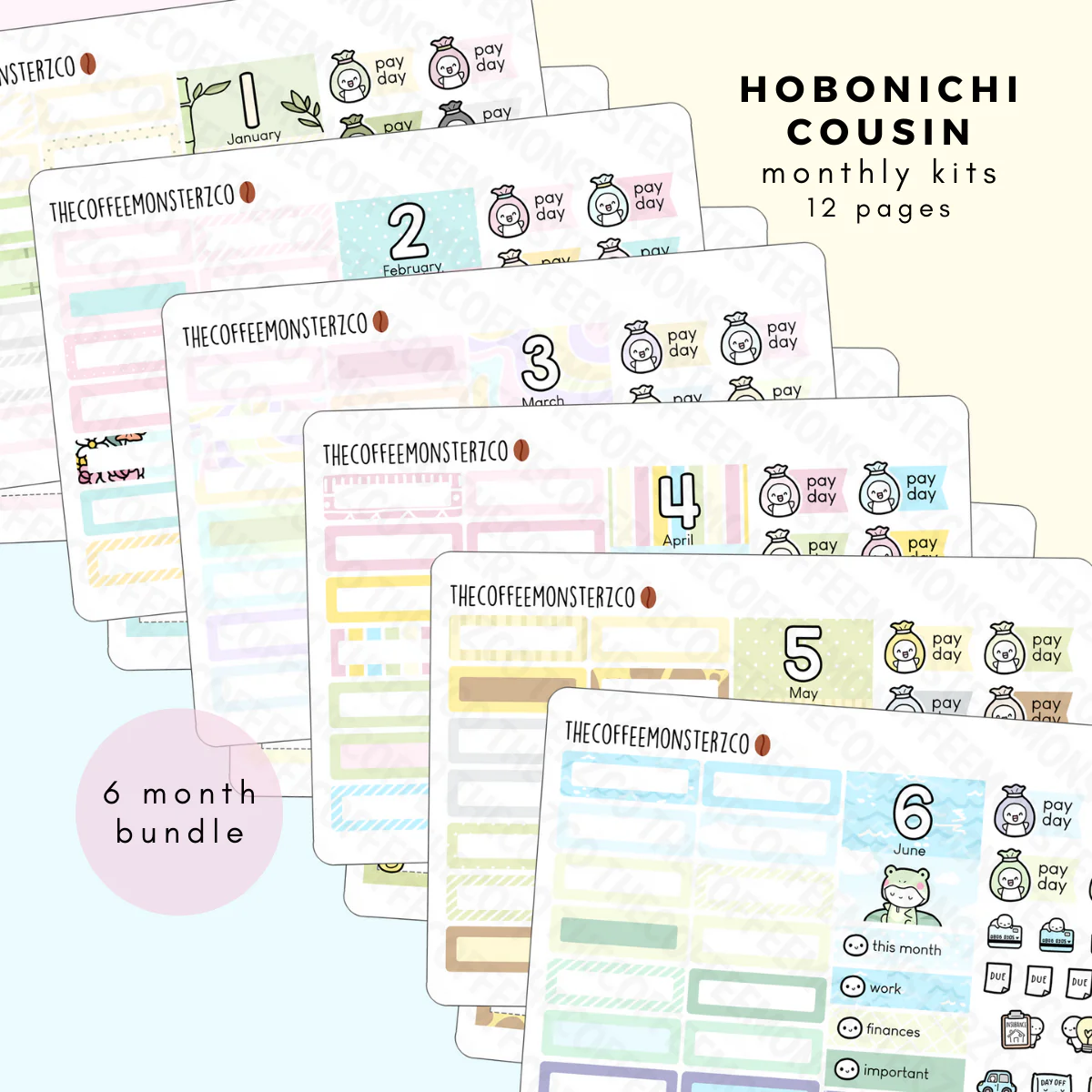 2022 Hobonichi Cousin Monthly Kits (first half)