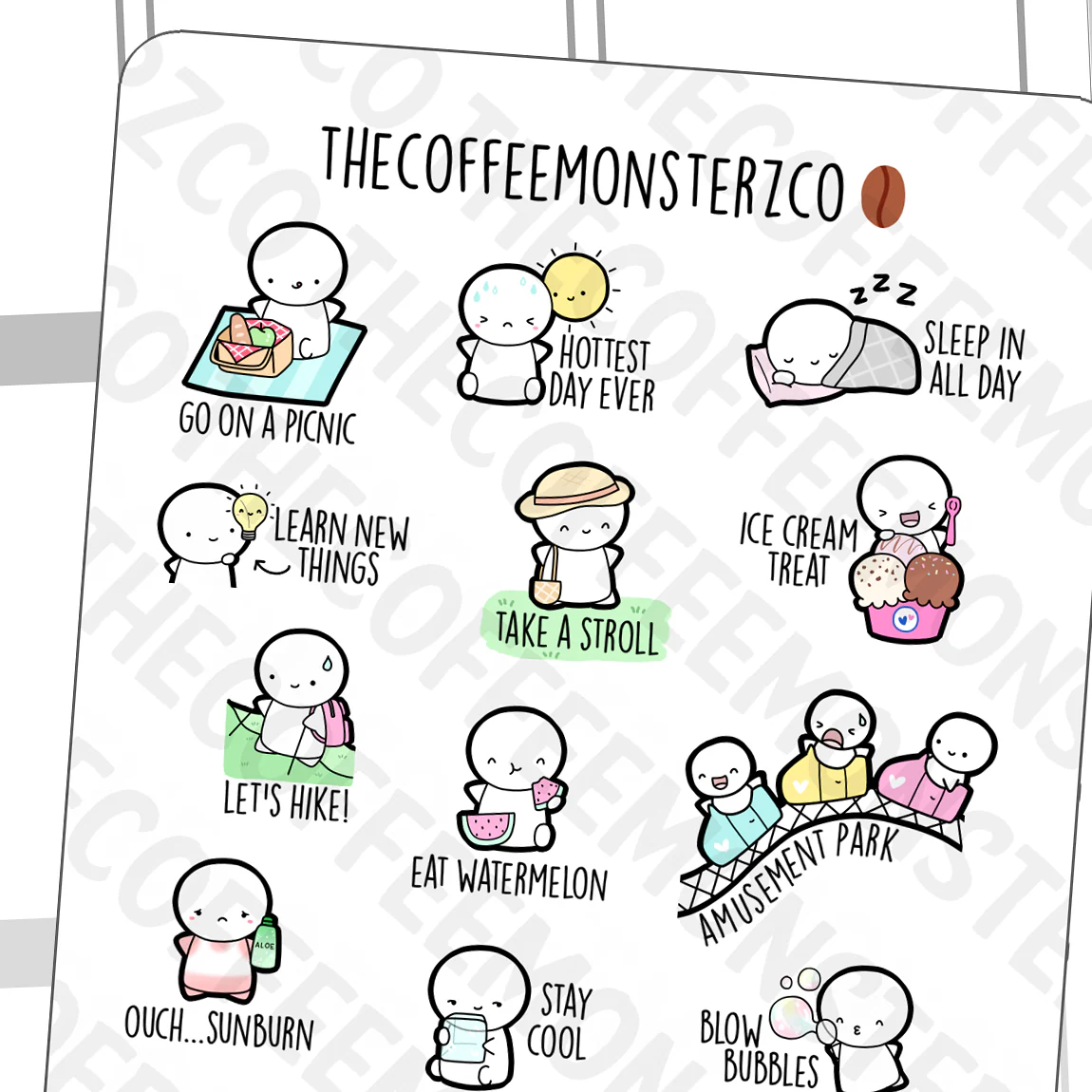 Summer Bucket List Emotis