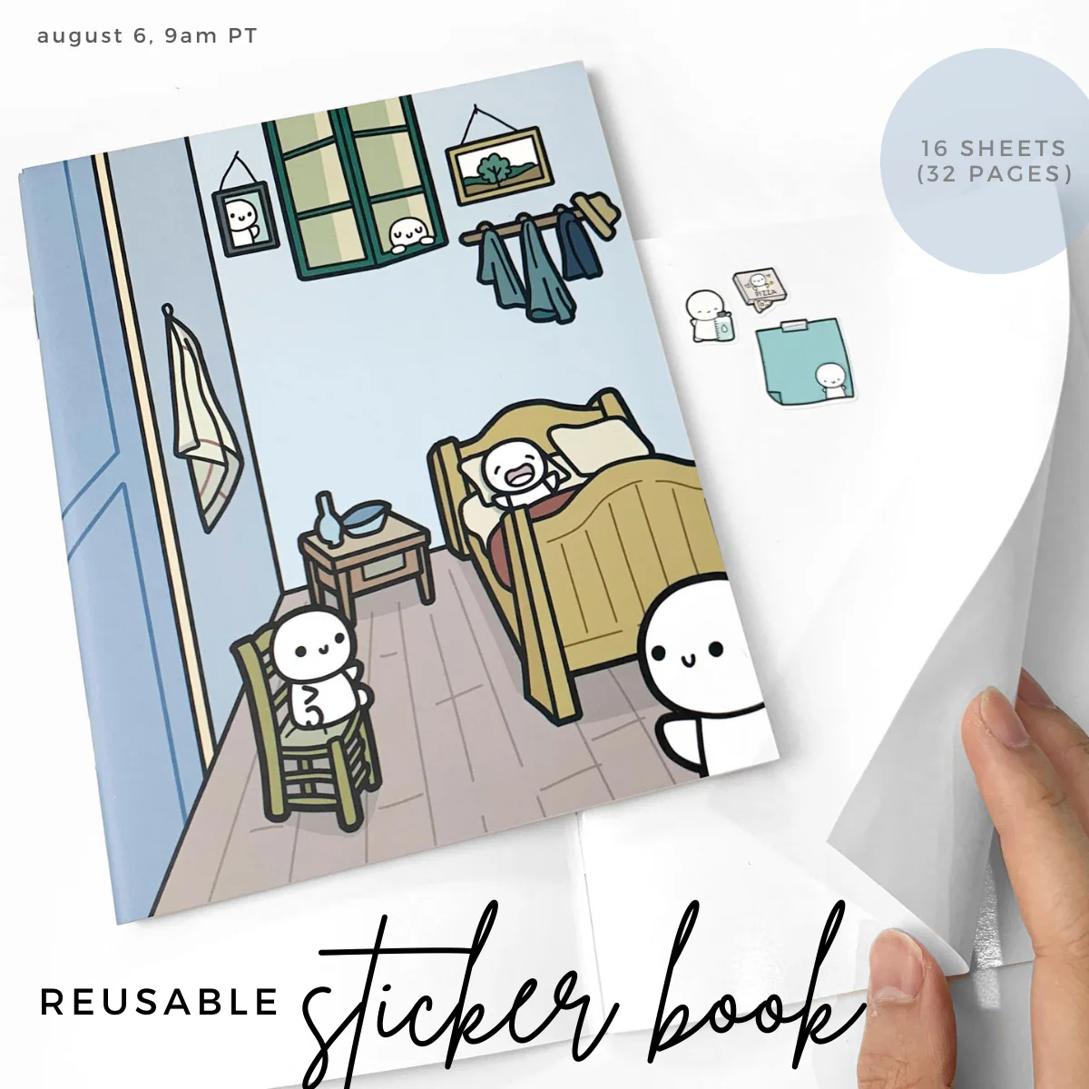 Bedroom in Emoti Land - Reusable Sticker Album