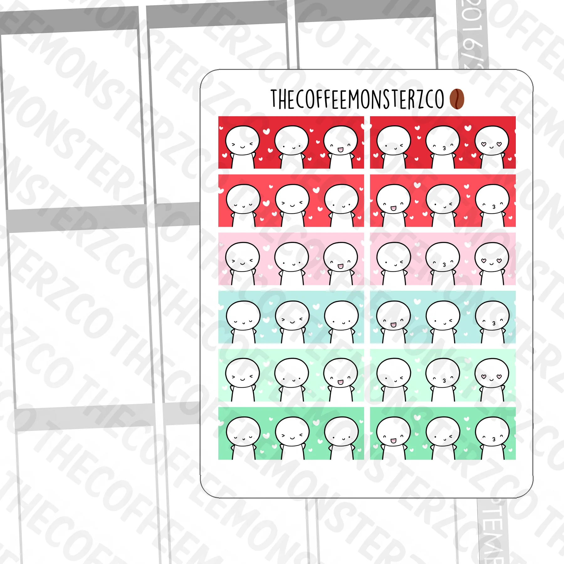 Christmas Emoti Washi Strip Stickers (FINAL STOCK)