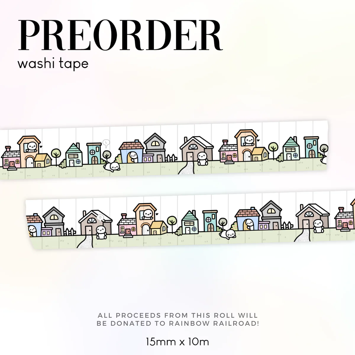 PREORDER A Rainbow Neighbourhood (FUNDRAISER) Emoti Washi Tape - 15mm