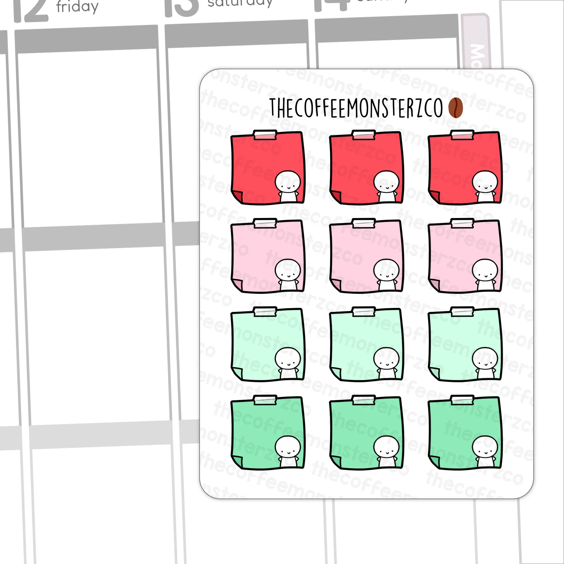 Christmas Sticky Note Stickers (FINAL STOCK)