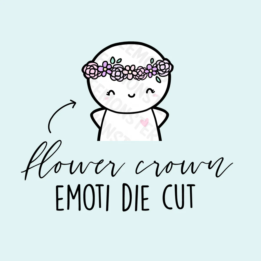 Flower Crown Emoti Die Cut