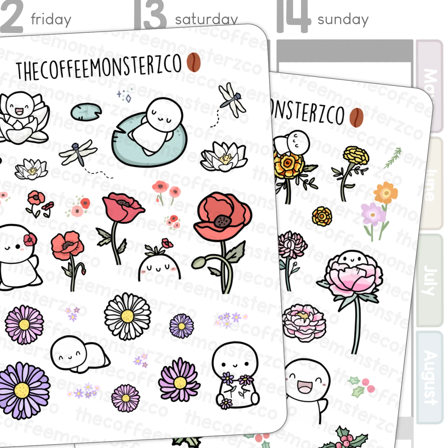 2024 Large Birth Flower Doodles Part 2 (washi paper)