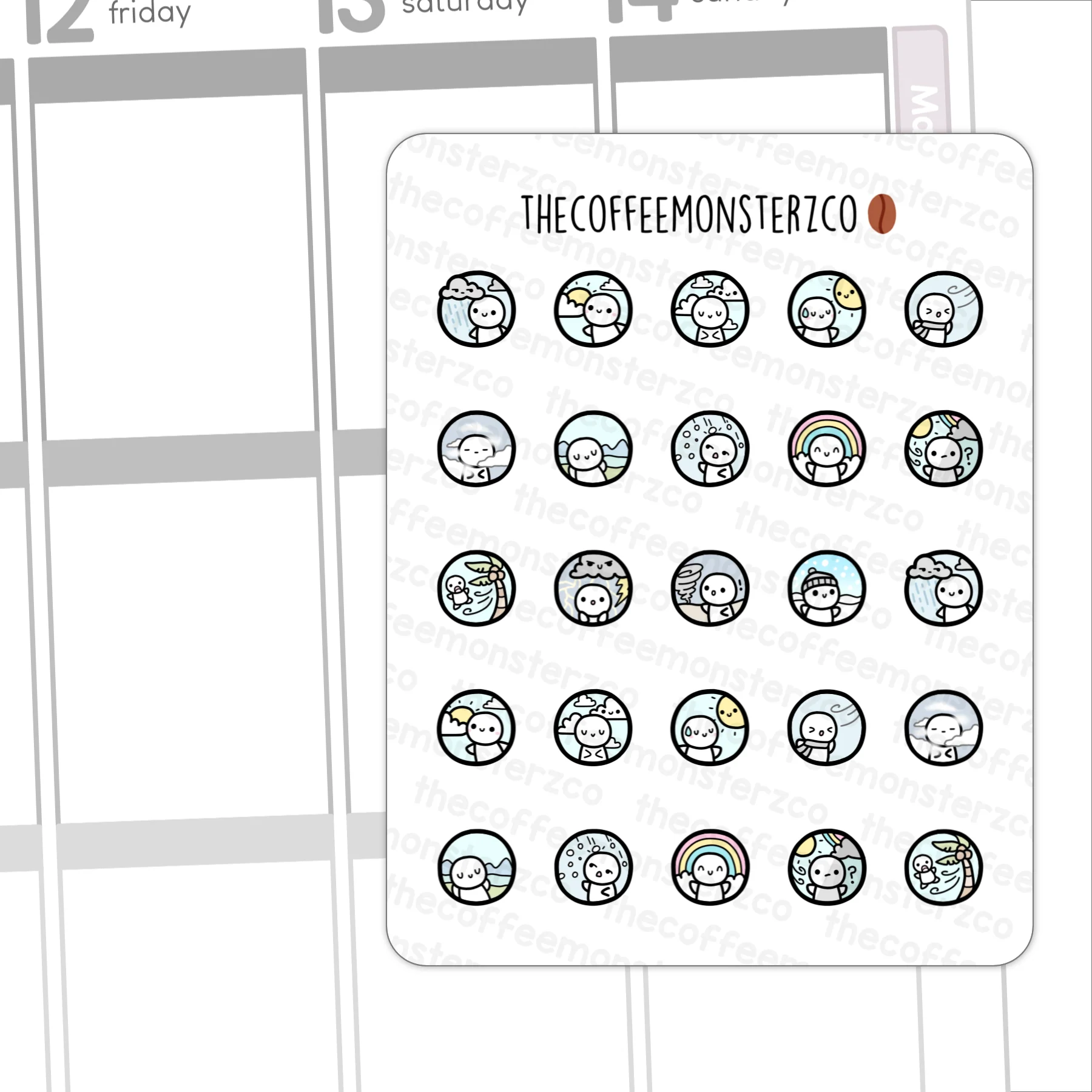 Emoti Weather Icons Sampler
