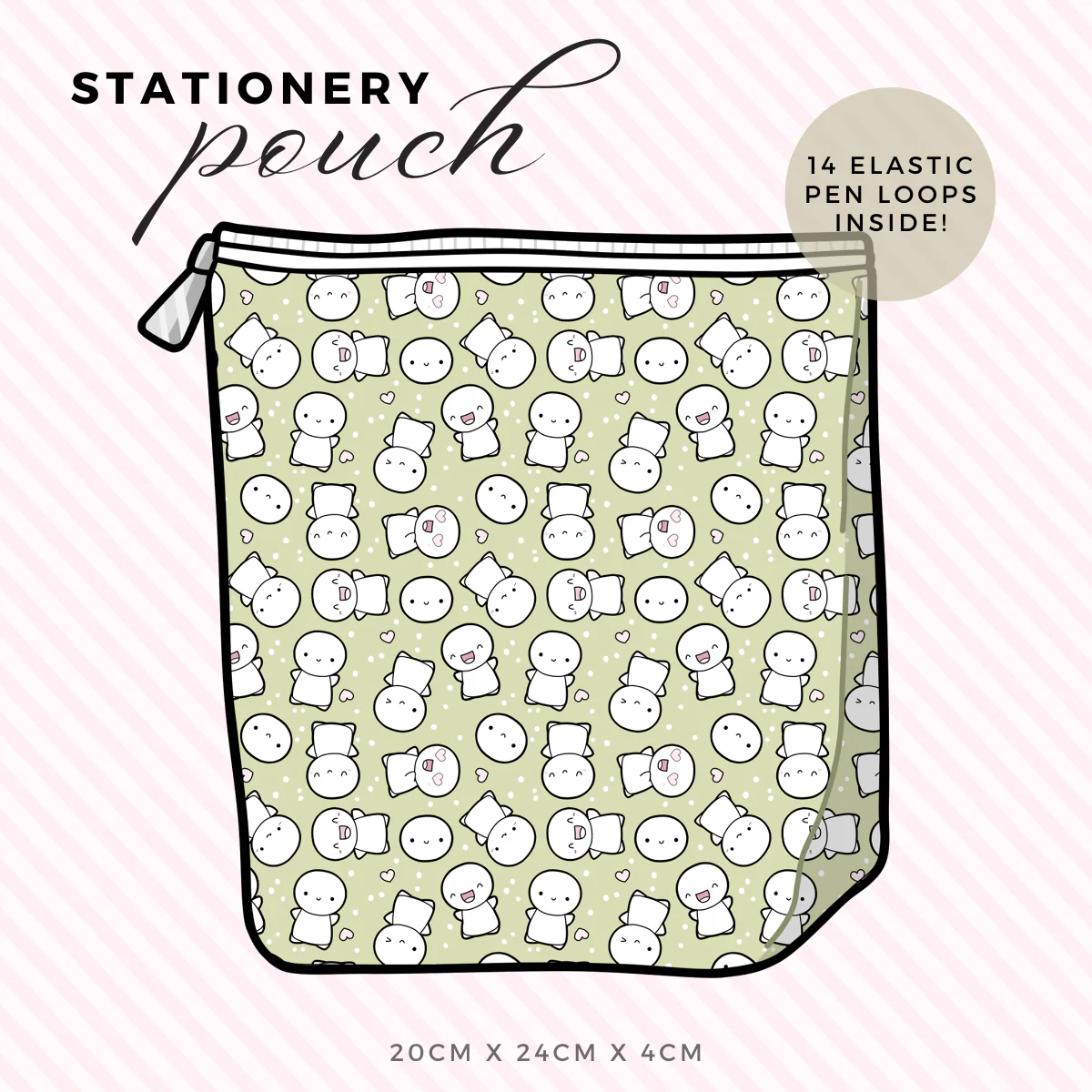 Matcha Green - Emoti Stationery Pouch (1 per customer)