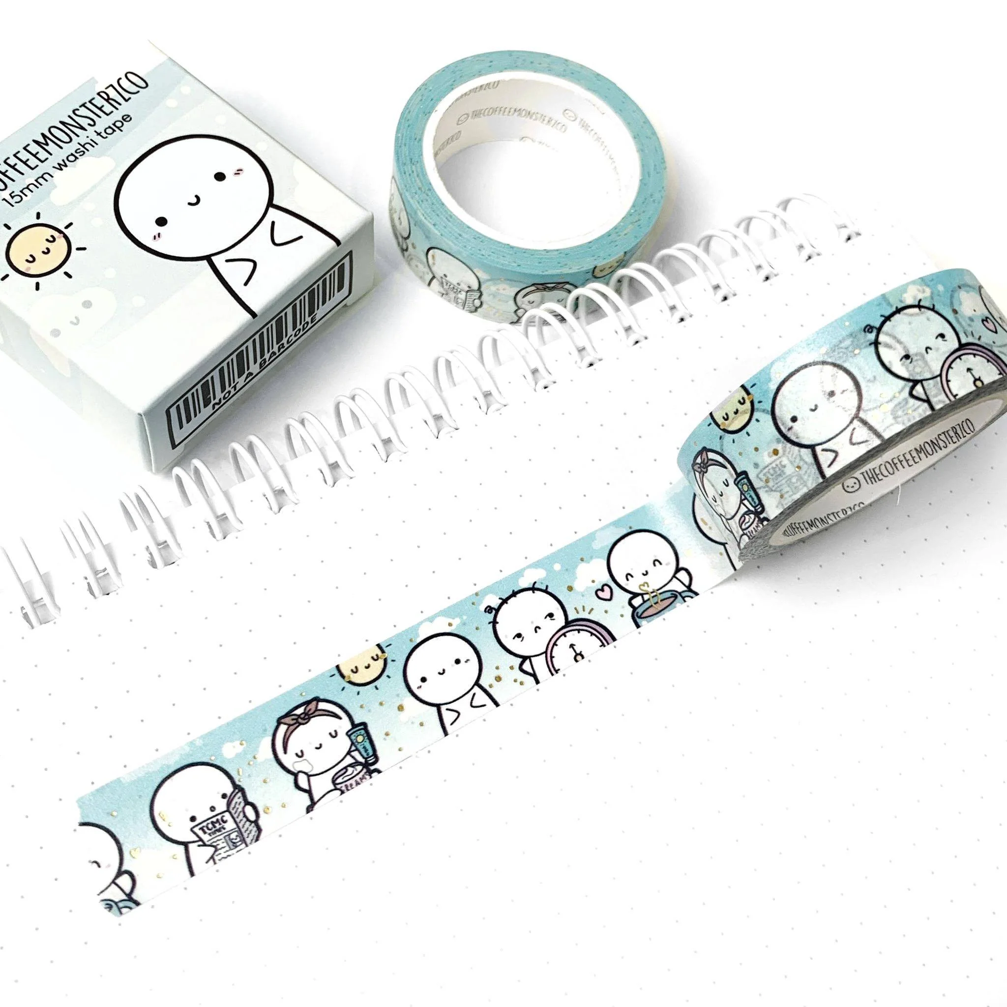 Morning Routine Washi Tape - 15mm (1 per customer)