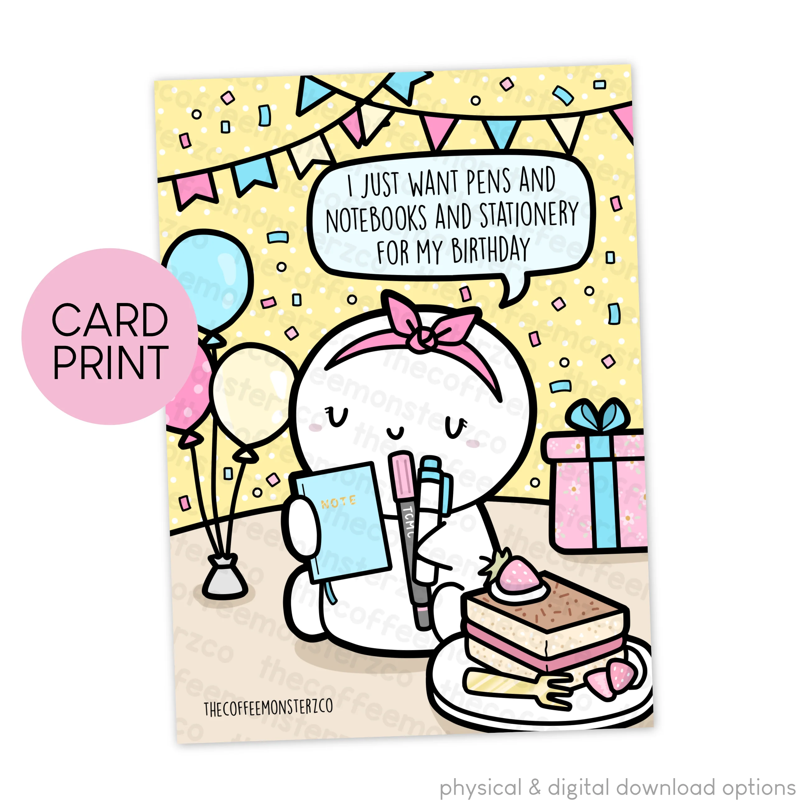 I Just Want Stationery - Card Print