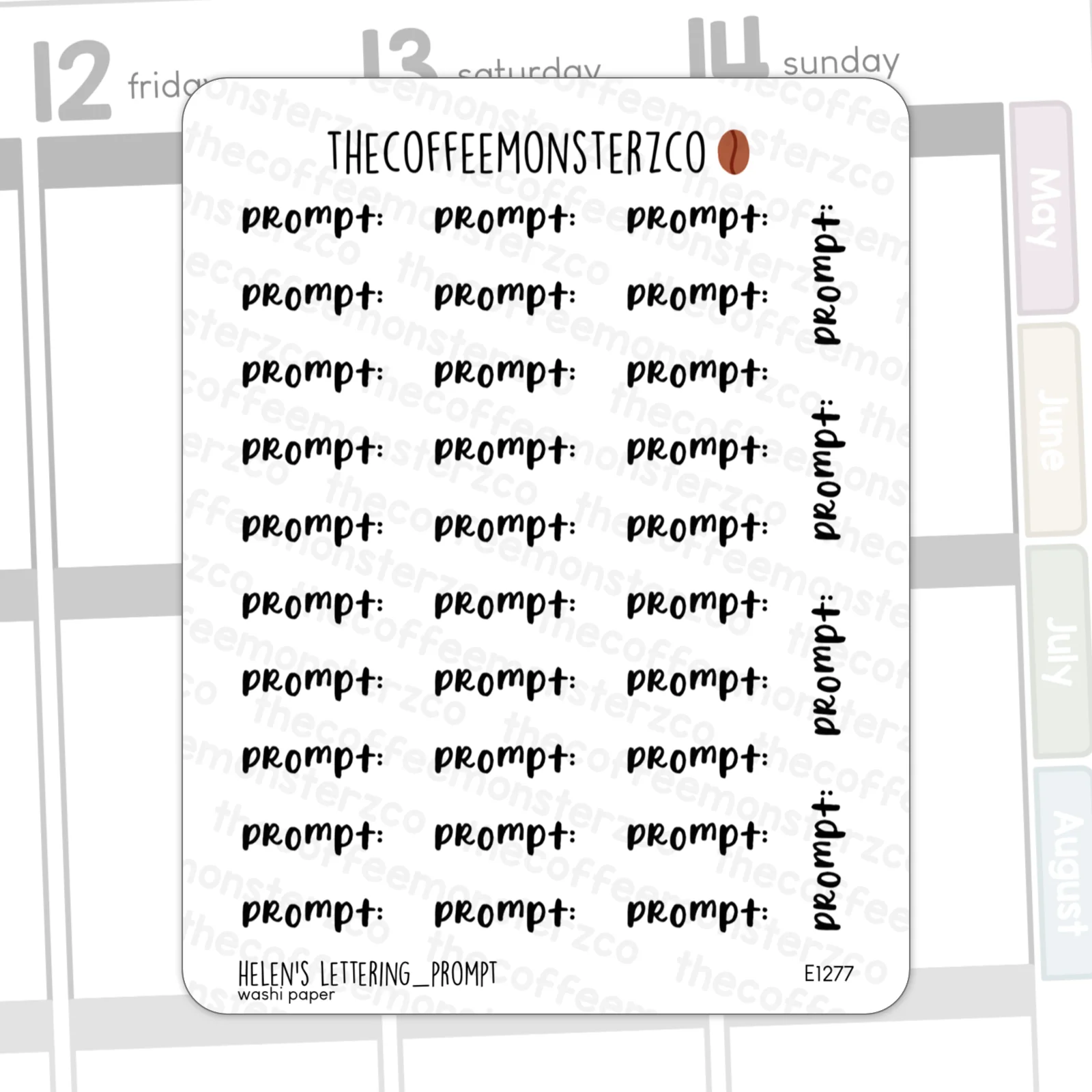 Helen's Lettering: Prompt