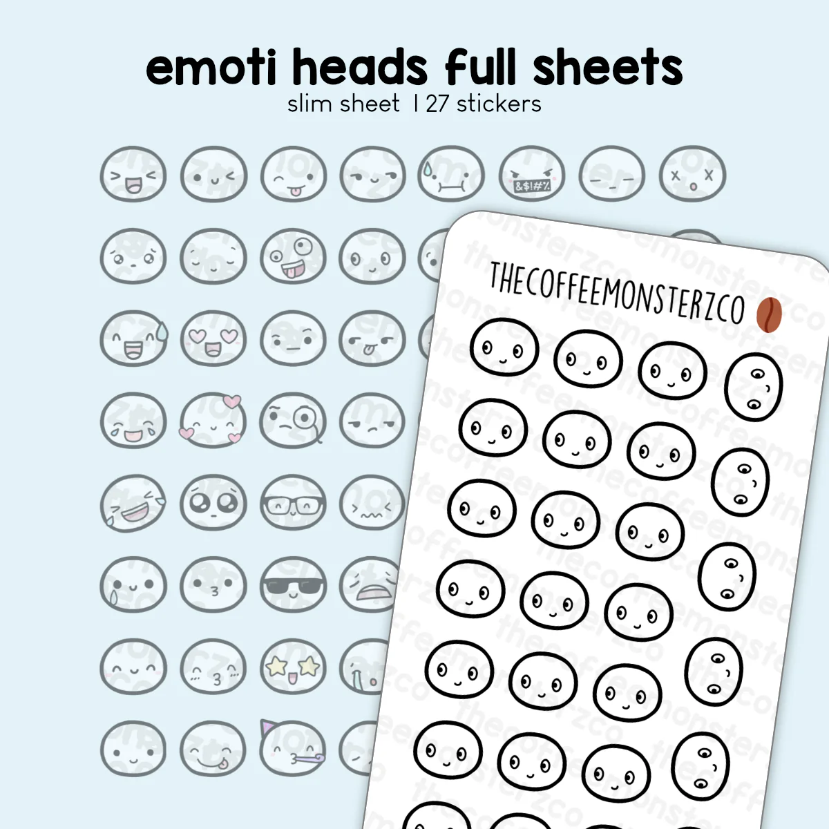 Emoti Heads Full Sheets SLIM