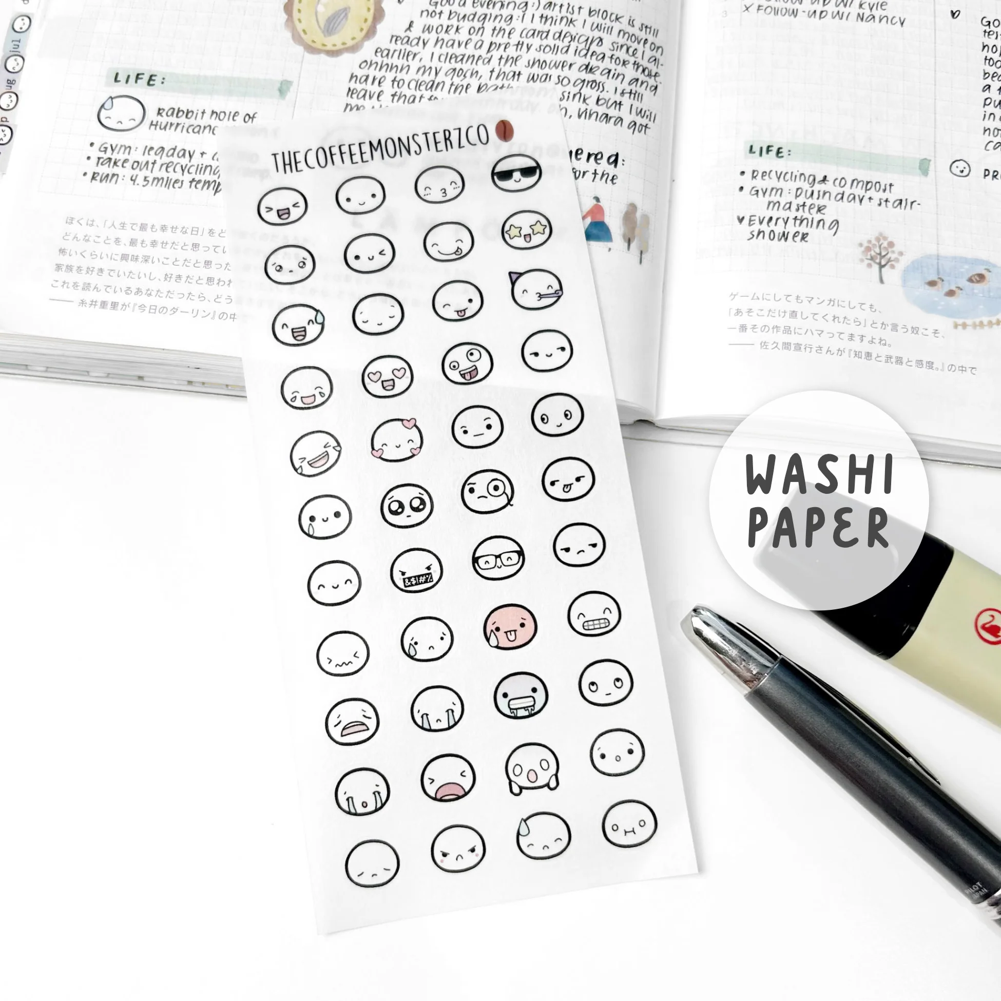 Emoti Heads Sampler - Washi Paper