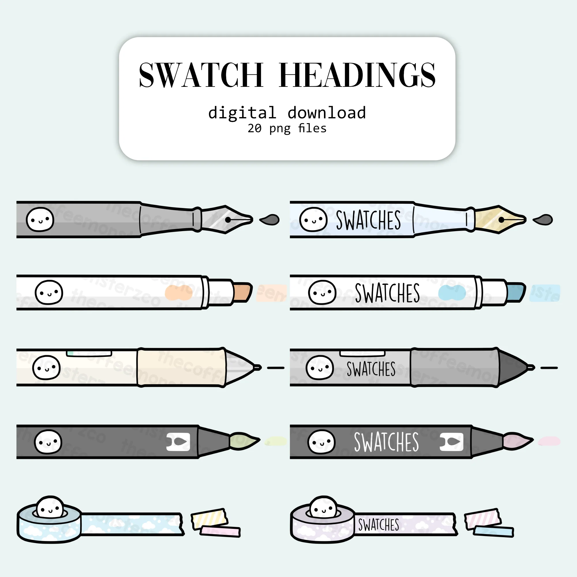 Stationery Swatch Headings (Digital File)