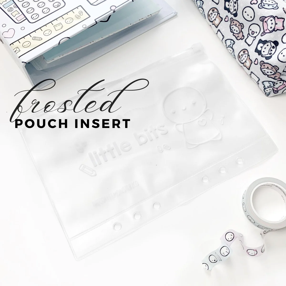 Little Bits Frosted Zip Pouch - Sticker Binder Accessory