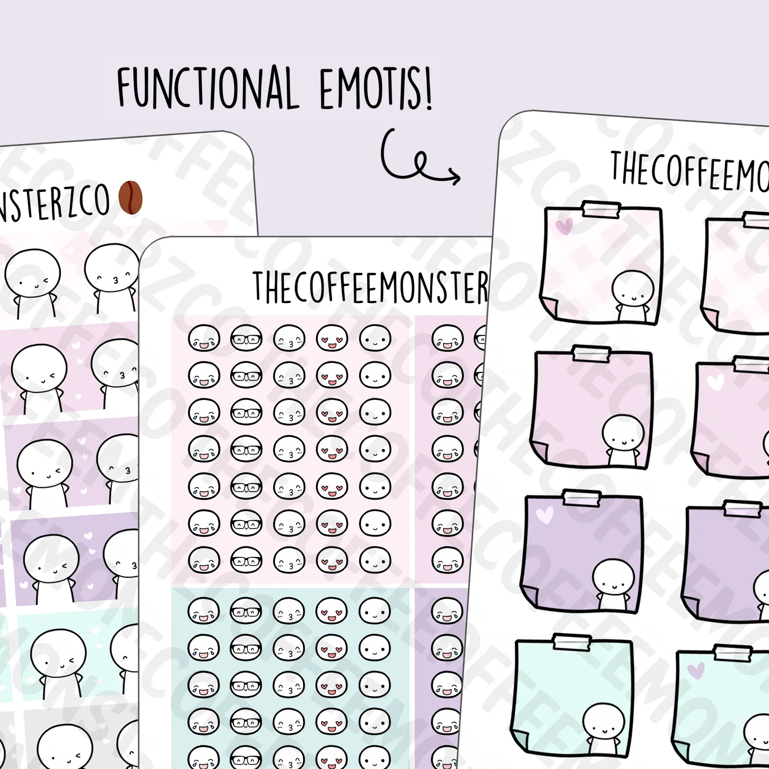 Self Care Emotis Functional Stickers