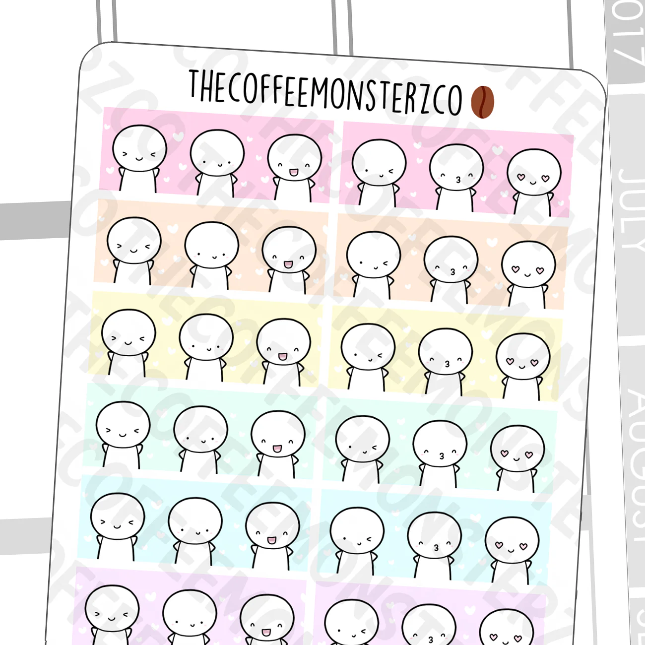 Pastel Galaxy Emoti Washi Strip Stickers