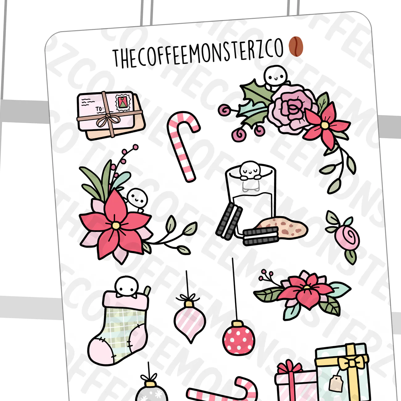 Large Christmas Doodle Stickers (FINAL STOCK)