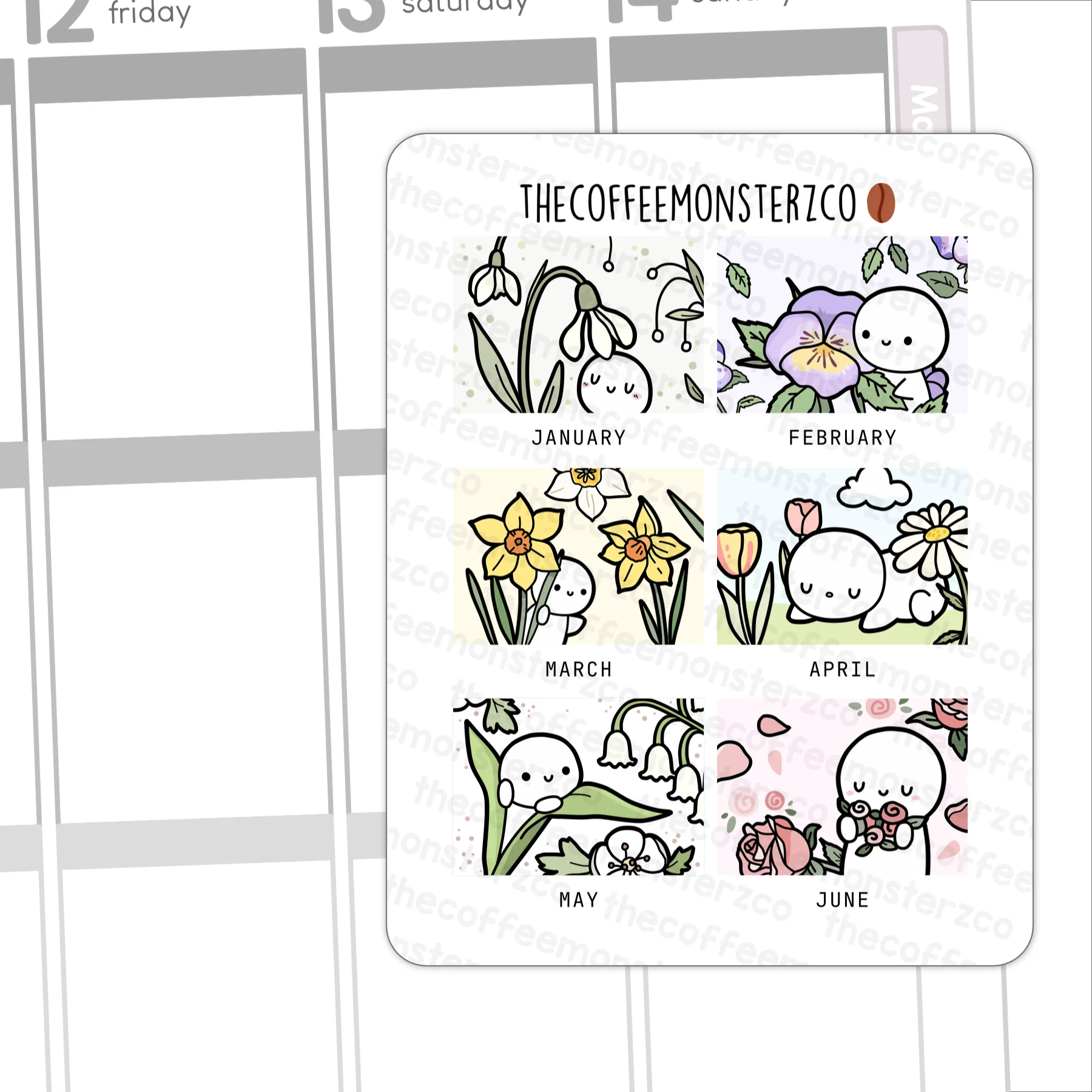 2024 Hobonichi Cousin Monthly Artwork Part 1