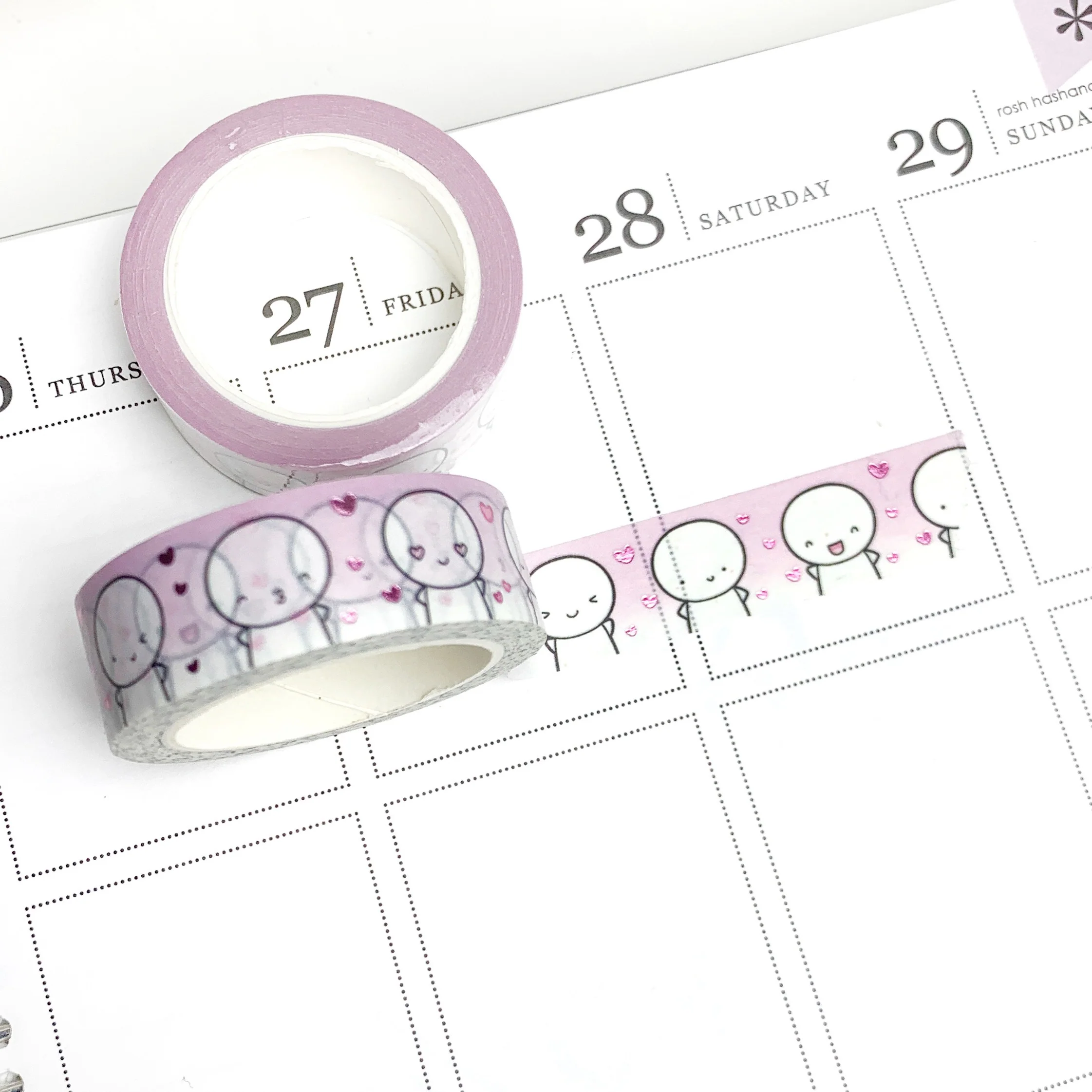 Lavender Gradient Emoti Washi Tape - 15mm