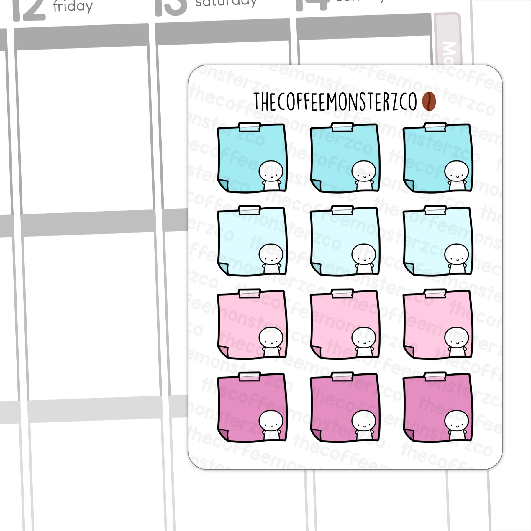 Winter Sticky Note Stickers