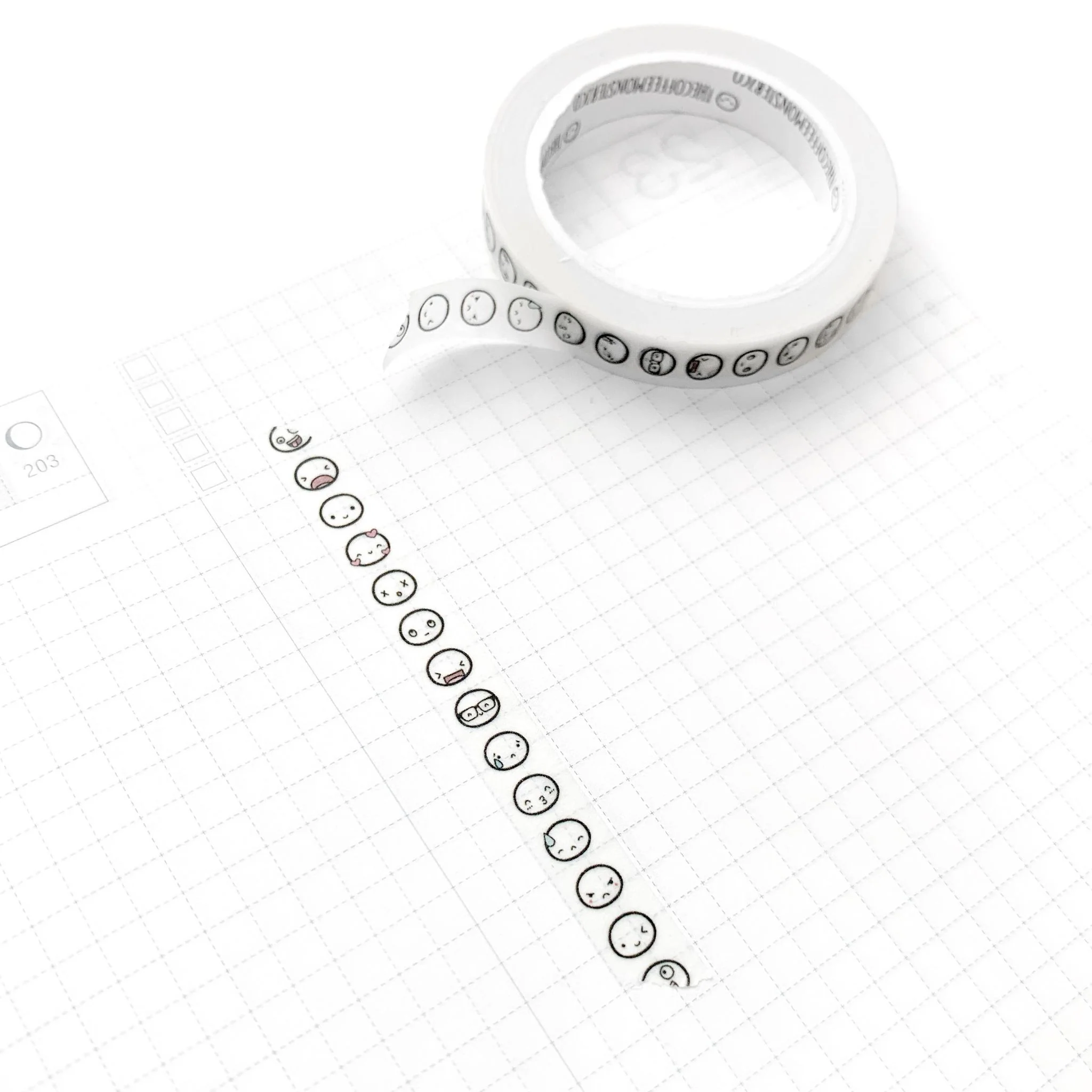 Vertical Emoti Heads Washi Tape - 7mm