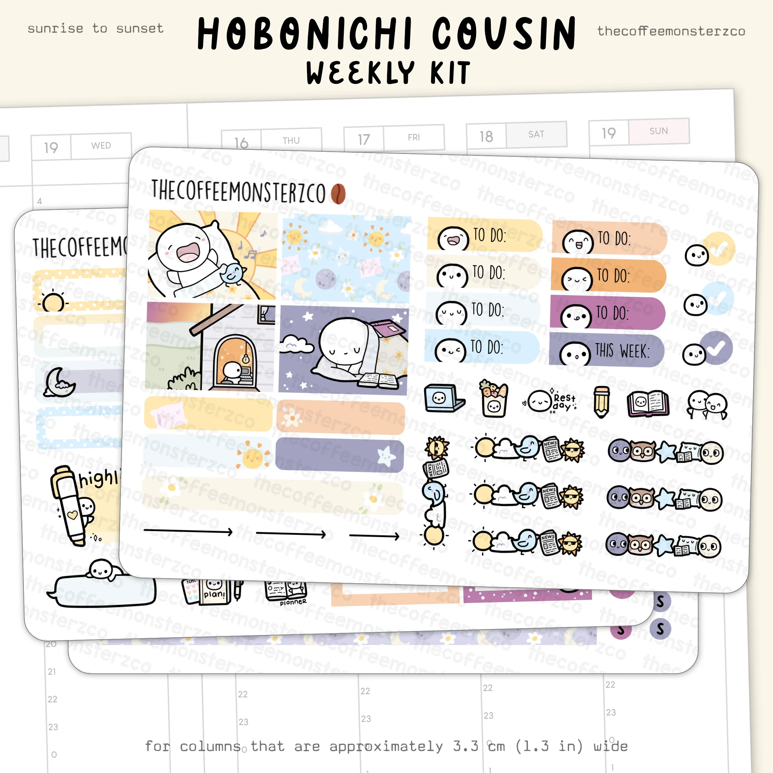 Sunrise To Sunset - Hobonichi Cousin Kit