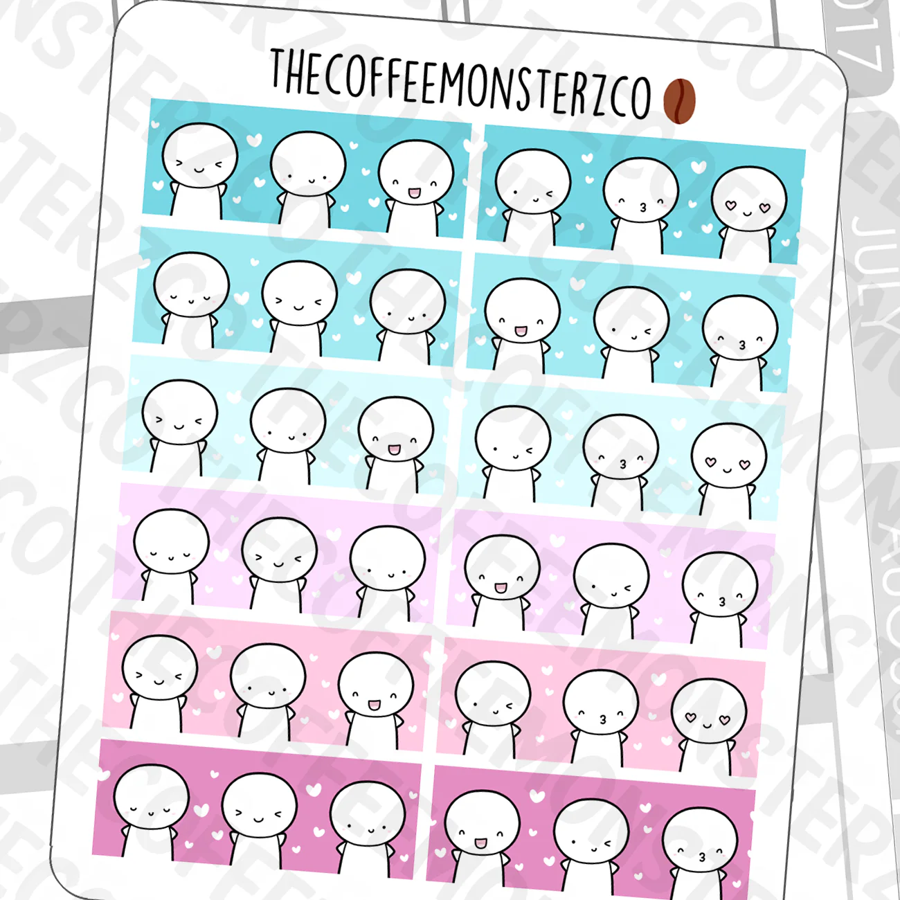 Winter Emoti Washi Strip Stickers