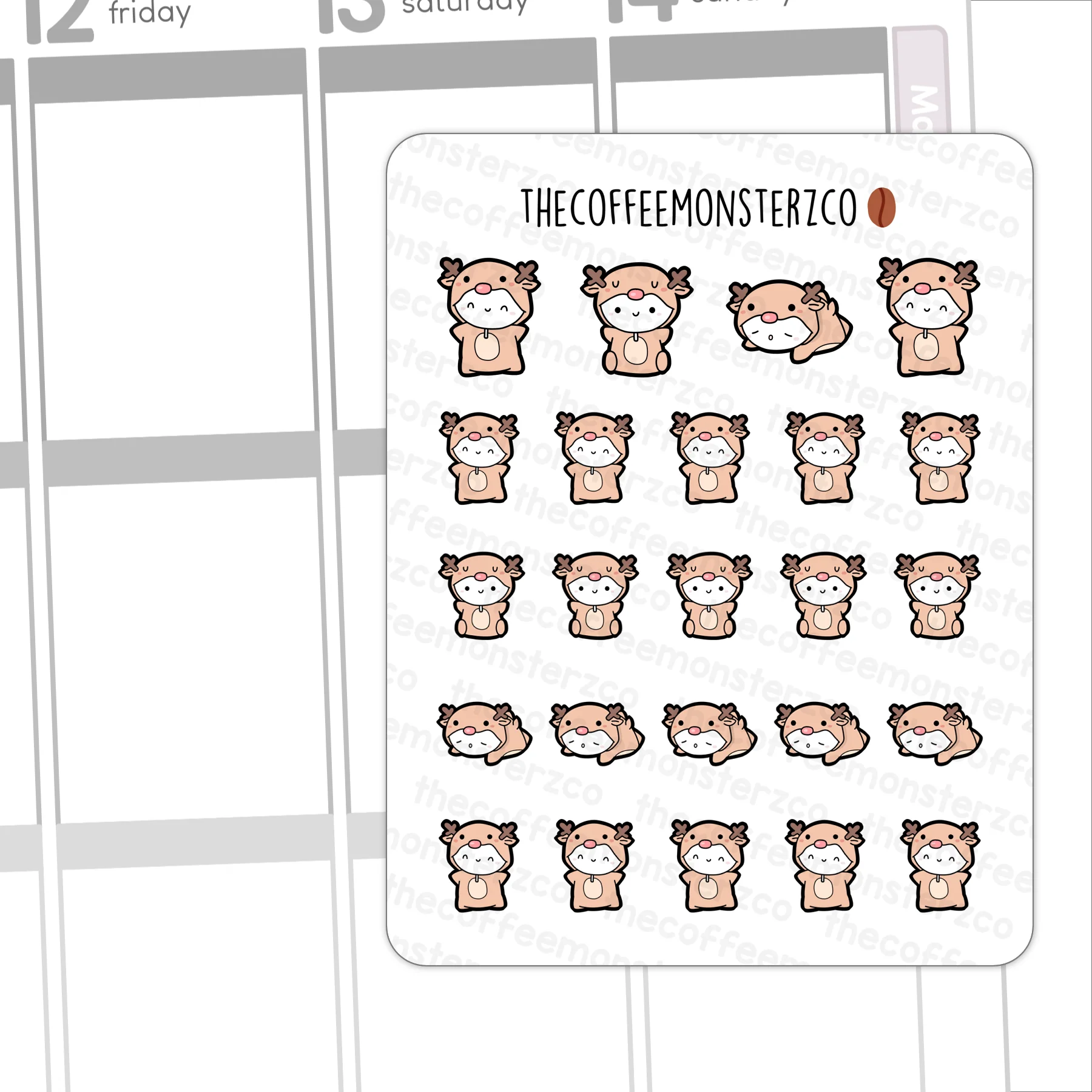 Reindeer Onesie Emotis (FINAL STOCK)