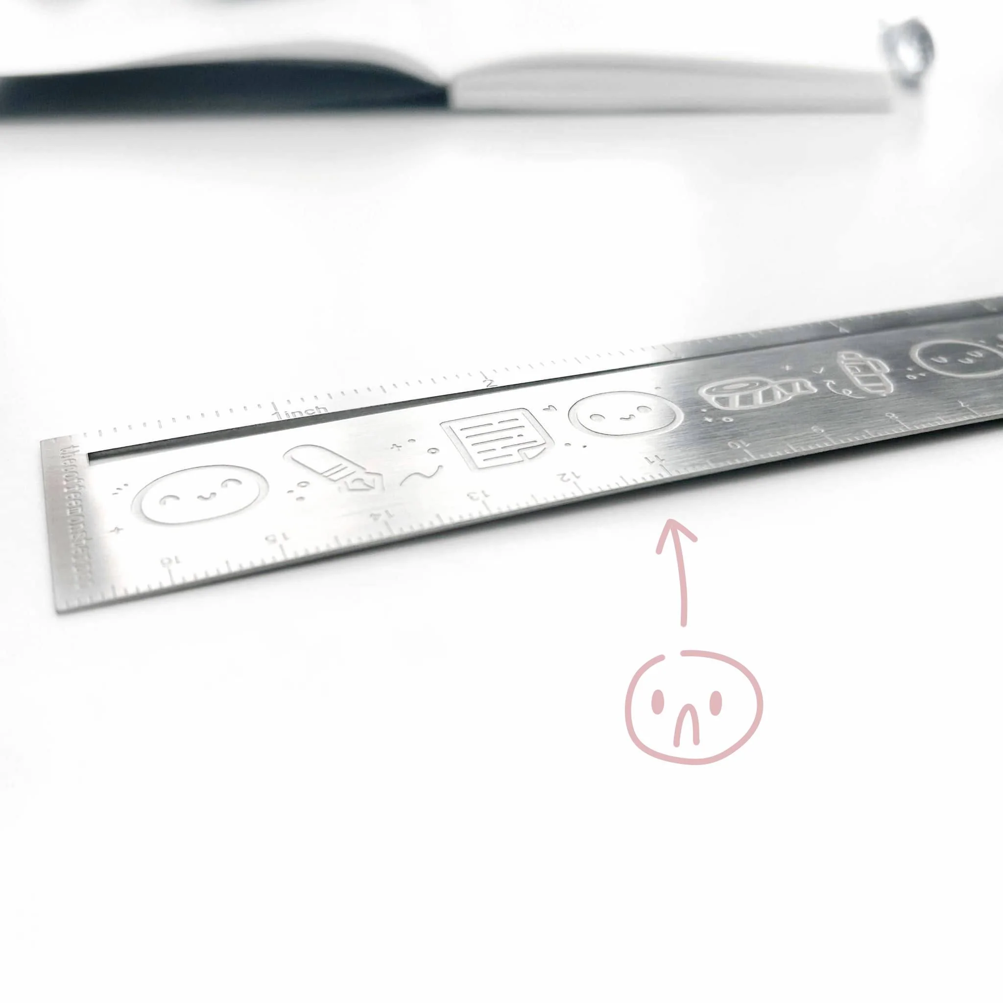 Silver Emotis & Doodles 2.0 - Emoti Metal Ruler