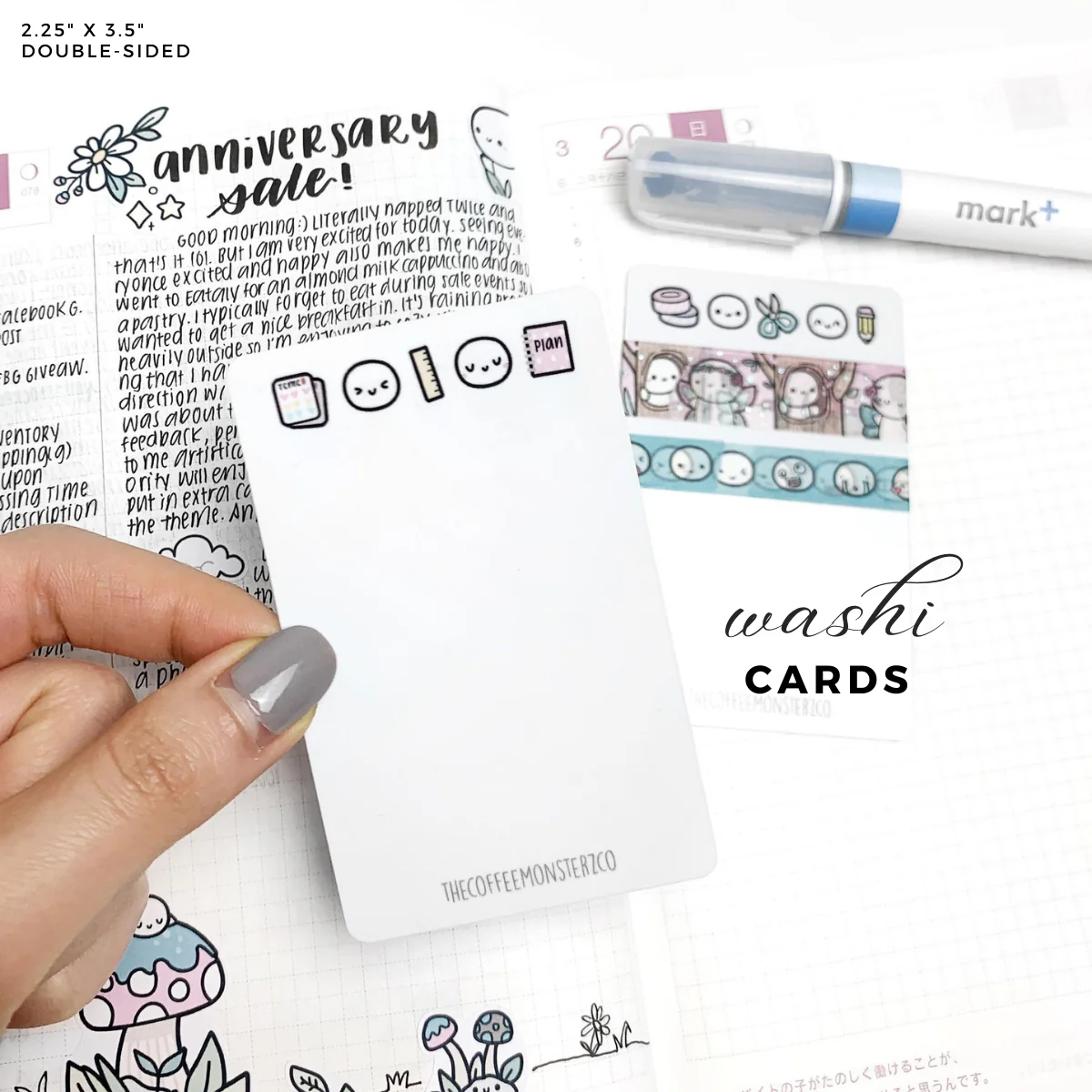Stationery Doodles - Plastic Washi Card