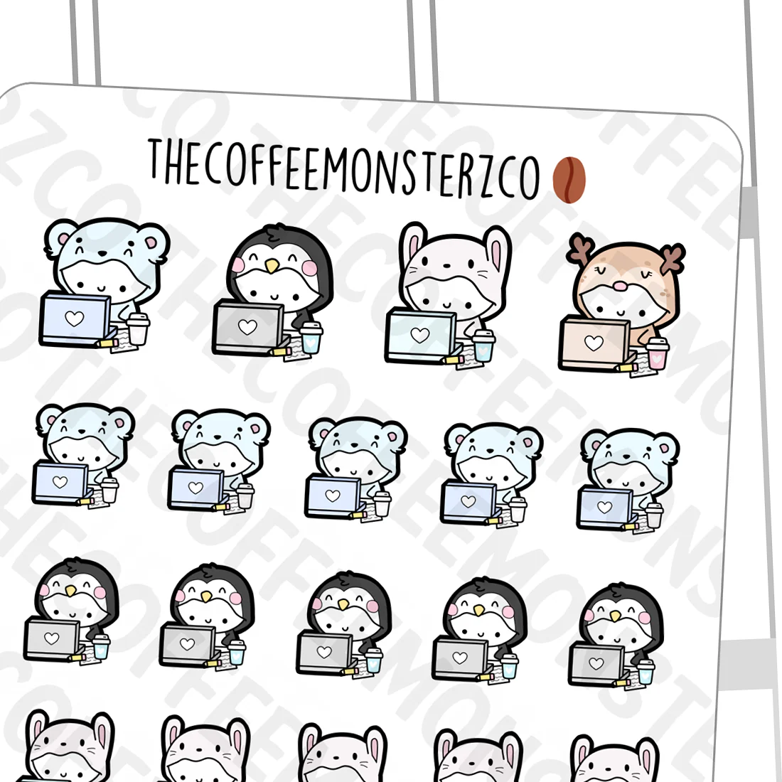 Winter Critters Working Emotis