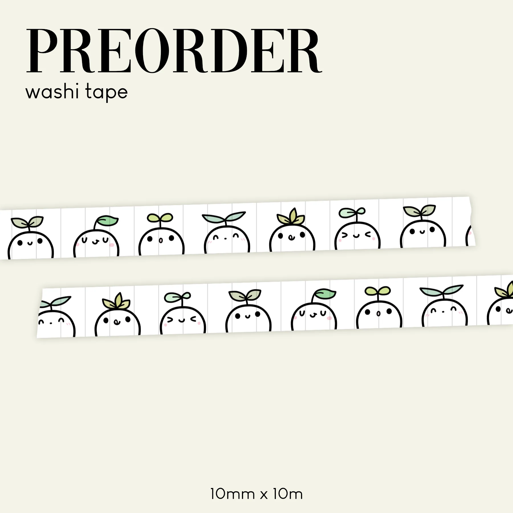 PREORDER Little Sprouts Emoti Washi Tape - 10mm