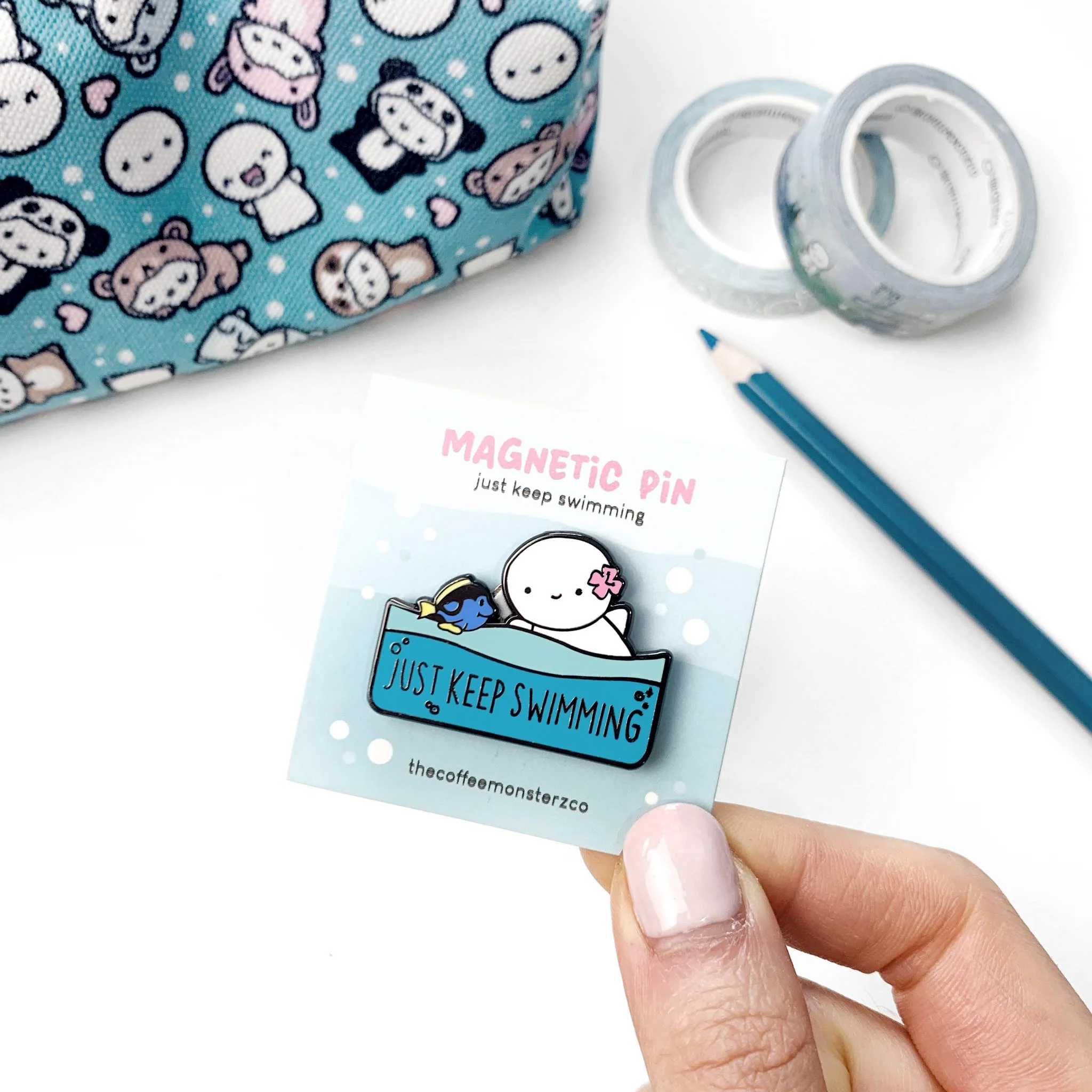 Just Keep Swimming - Magnetic Pin