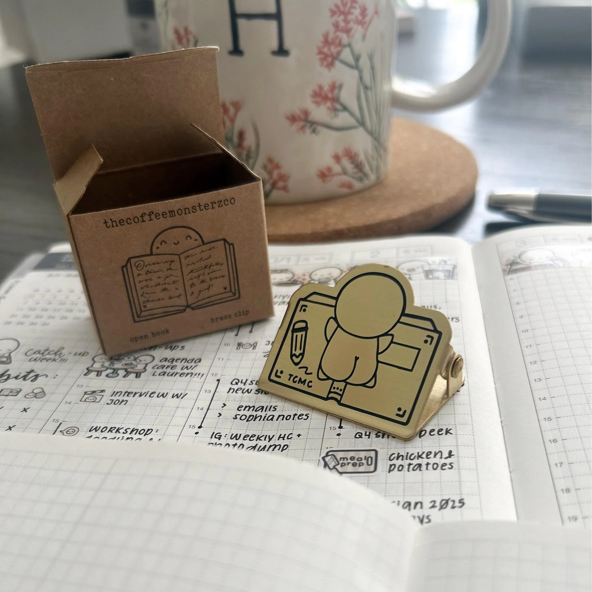 Open Book - Brass Clip