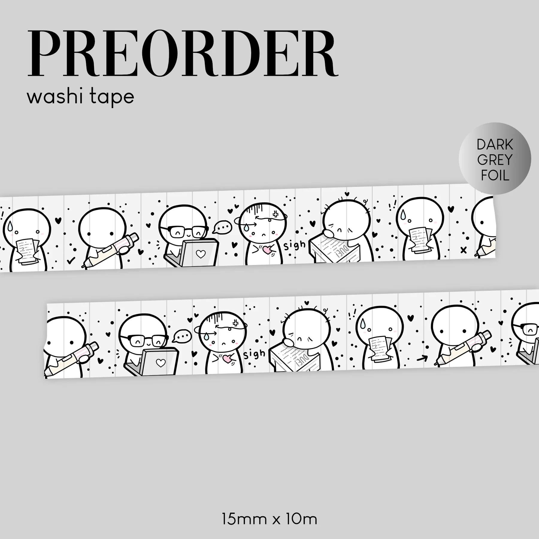 PREORDER Working Time 3.0 Washi Tape - 15mm
