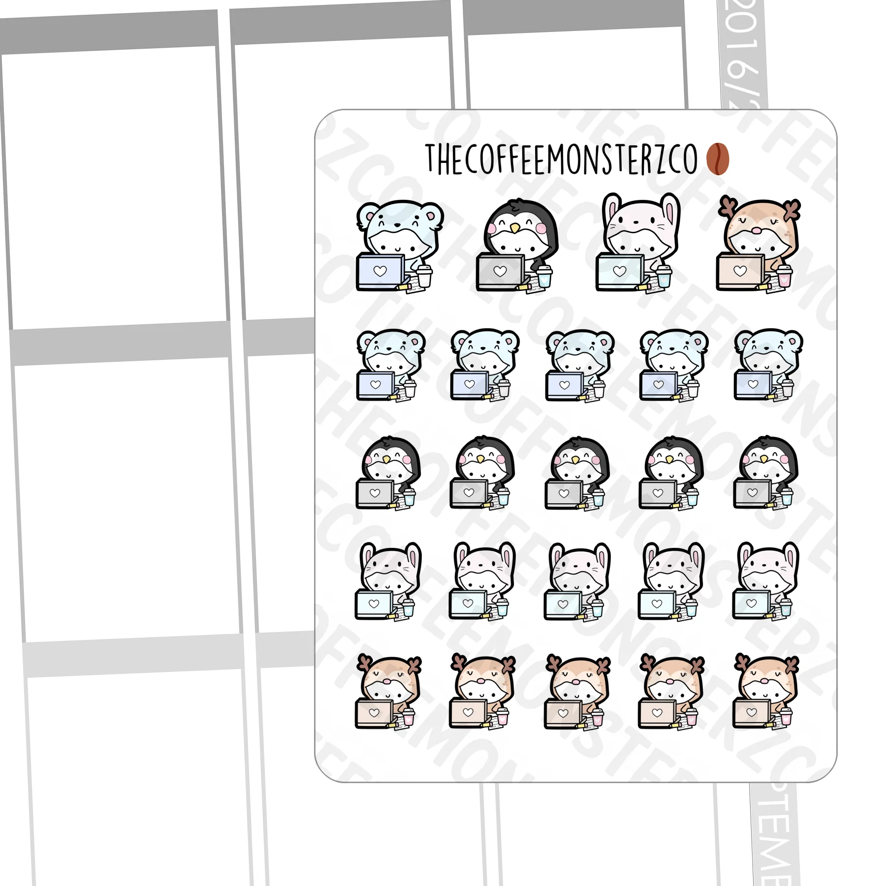 Winter Critters Working Emotis
