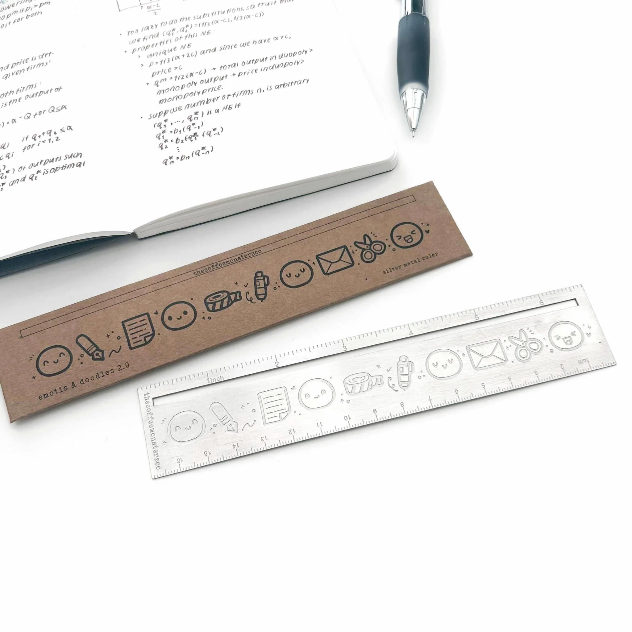 Silver Emotis & Doodles 2.0 - Emoti Metal Ruler