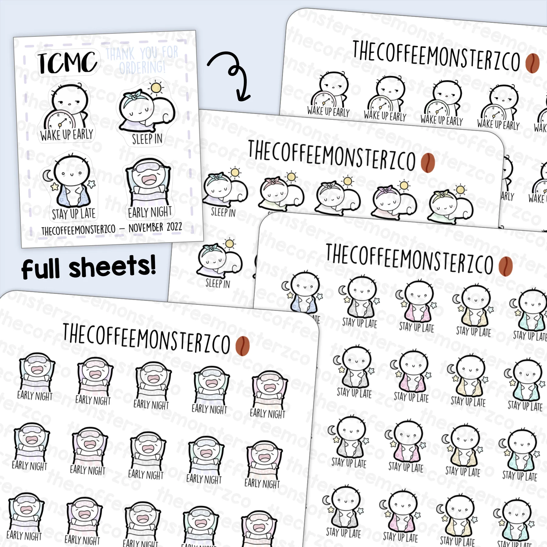 Mornings & Nights Emotis (November 2022 Full Sheets)