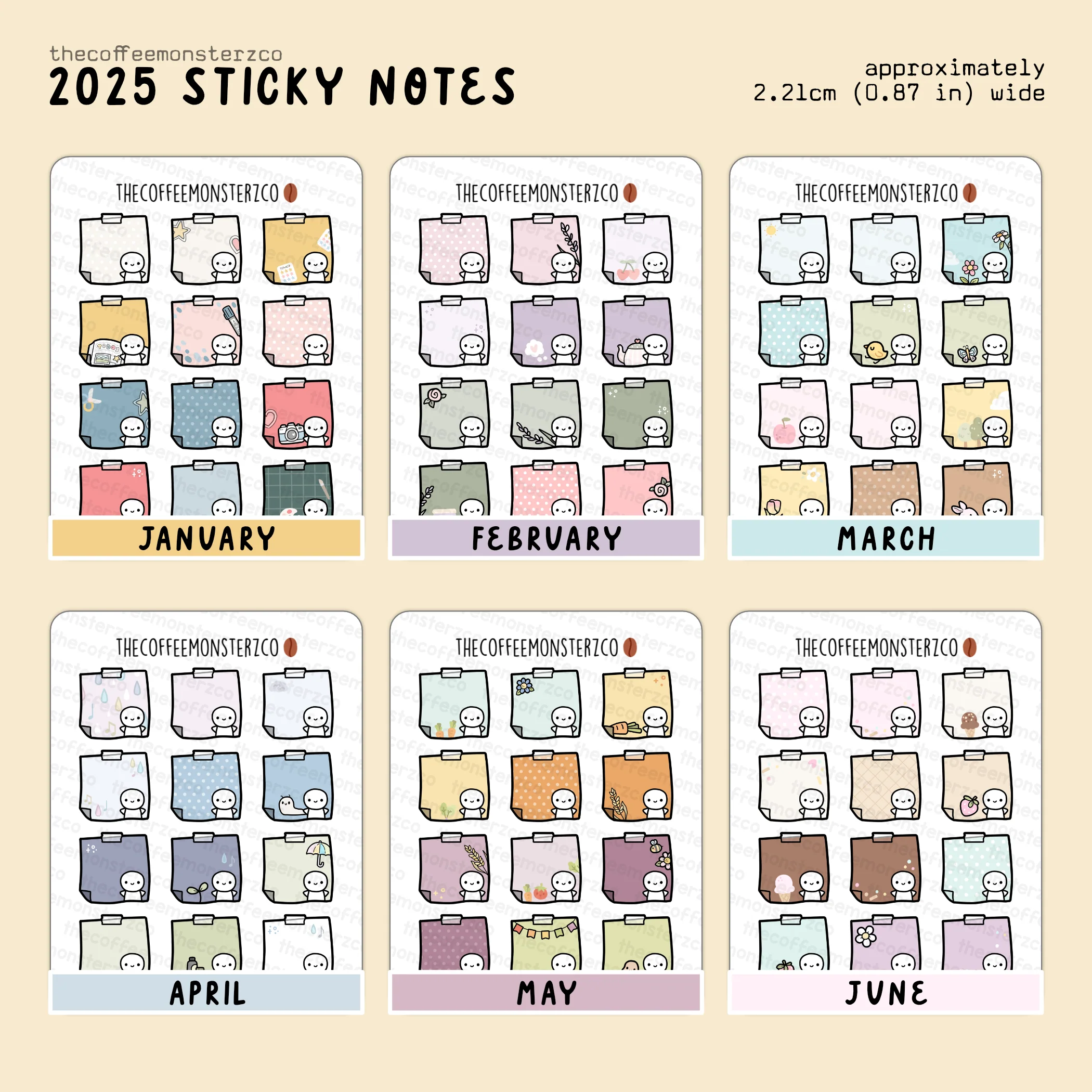 2025 Coordinating Sticky Notes