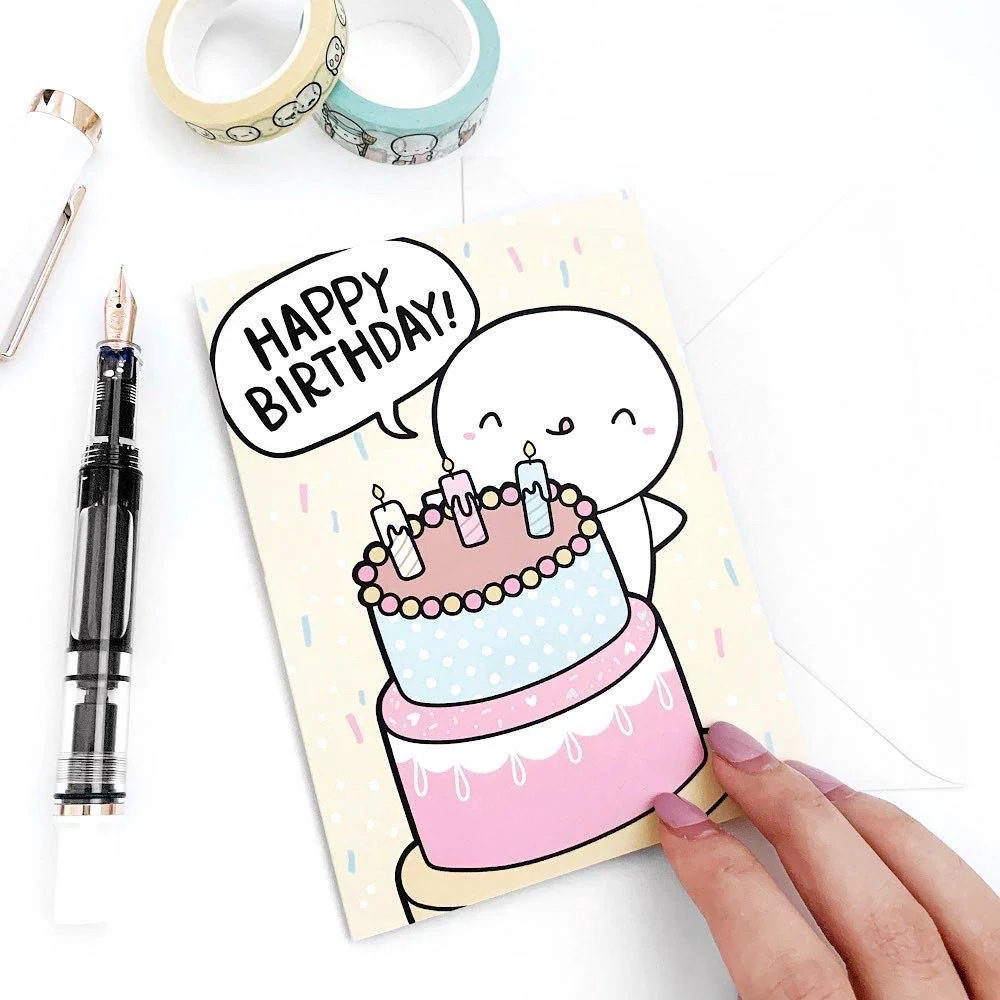 Happy Birthday Card (Folded Greeting Card) (limit 1 per customer)