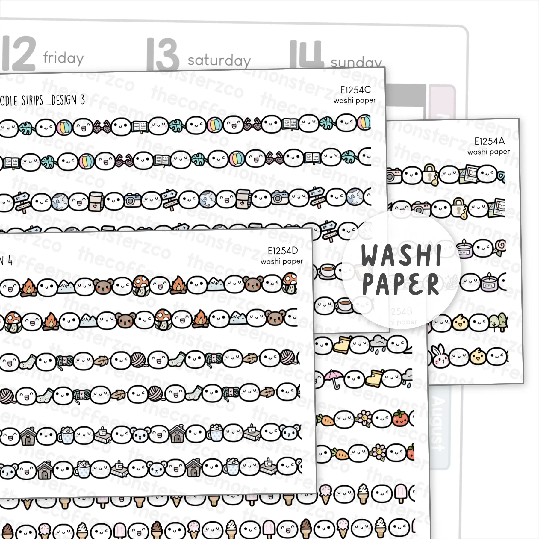 Doodle Strips - Washi Paper