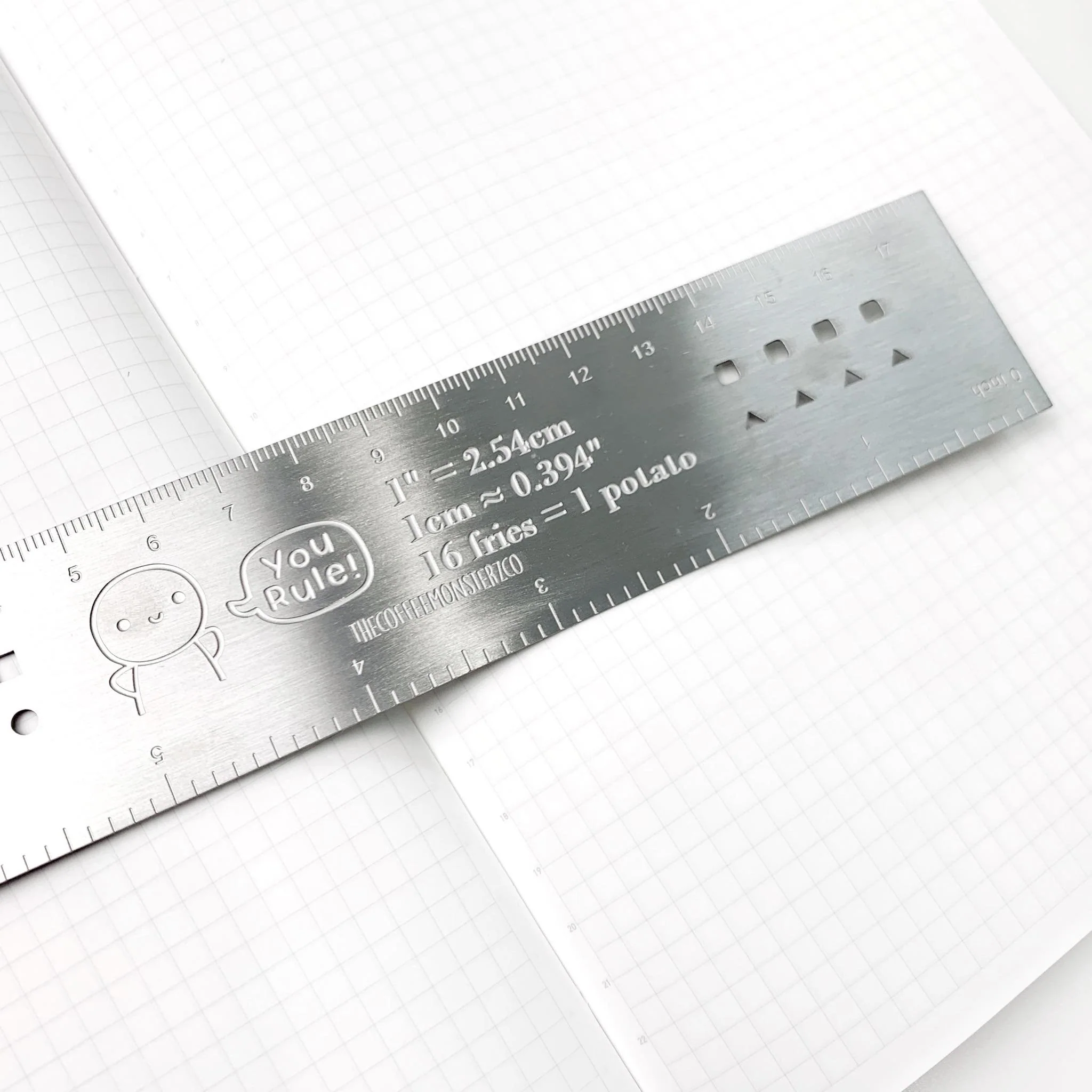 Silver Stencil - Emoti Metal Ruler