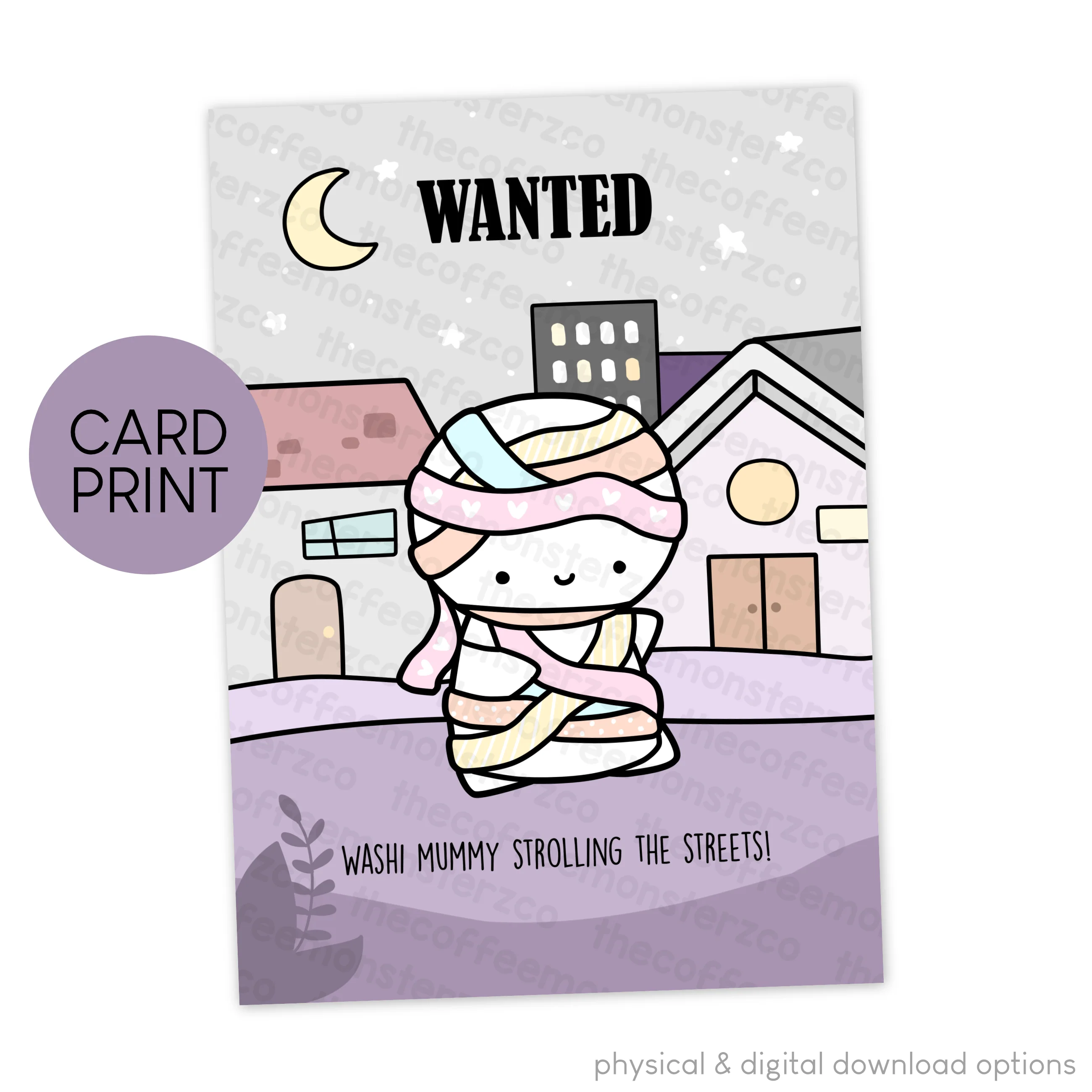 WANTED...Washi Mummy - Card Print