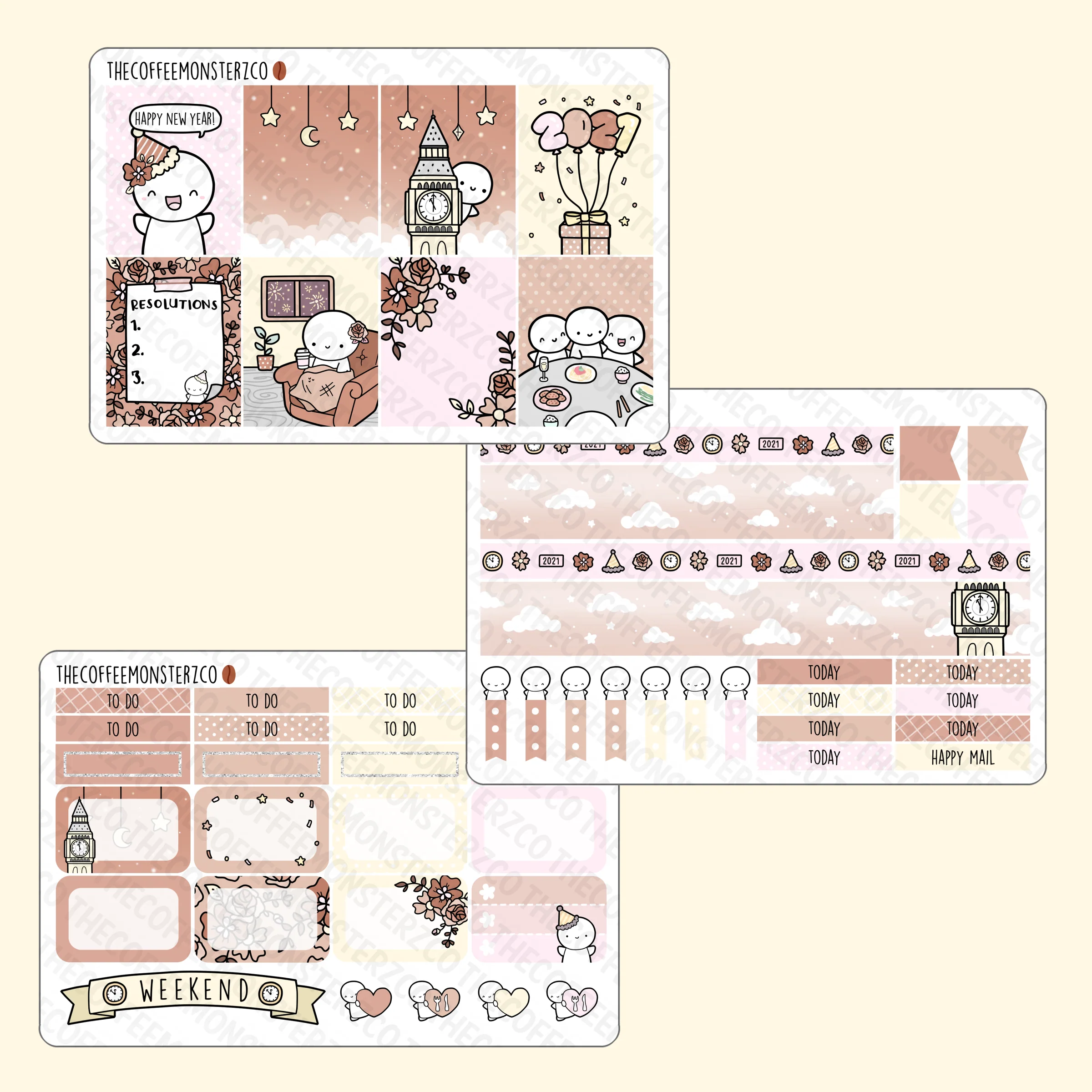2021 New Years Emotis Mini Kit