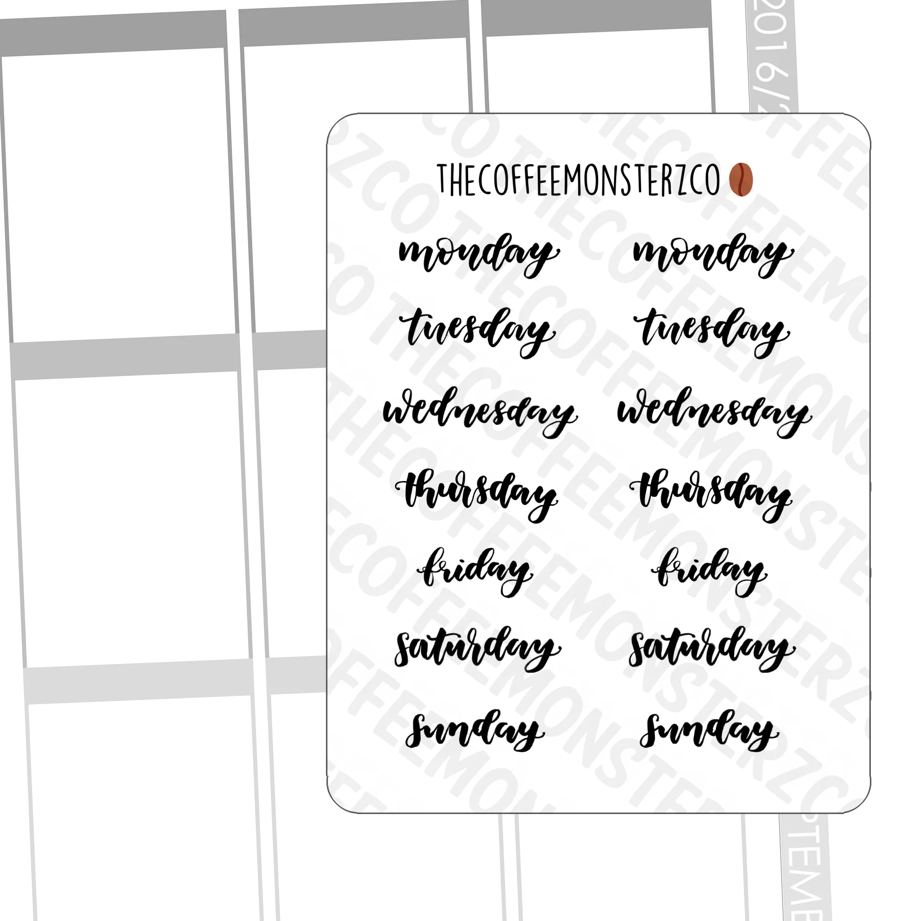 Helen's Lettering: Days of the Week
