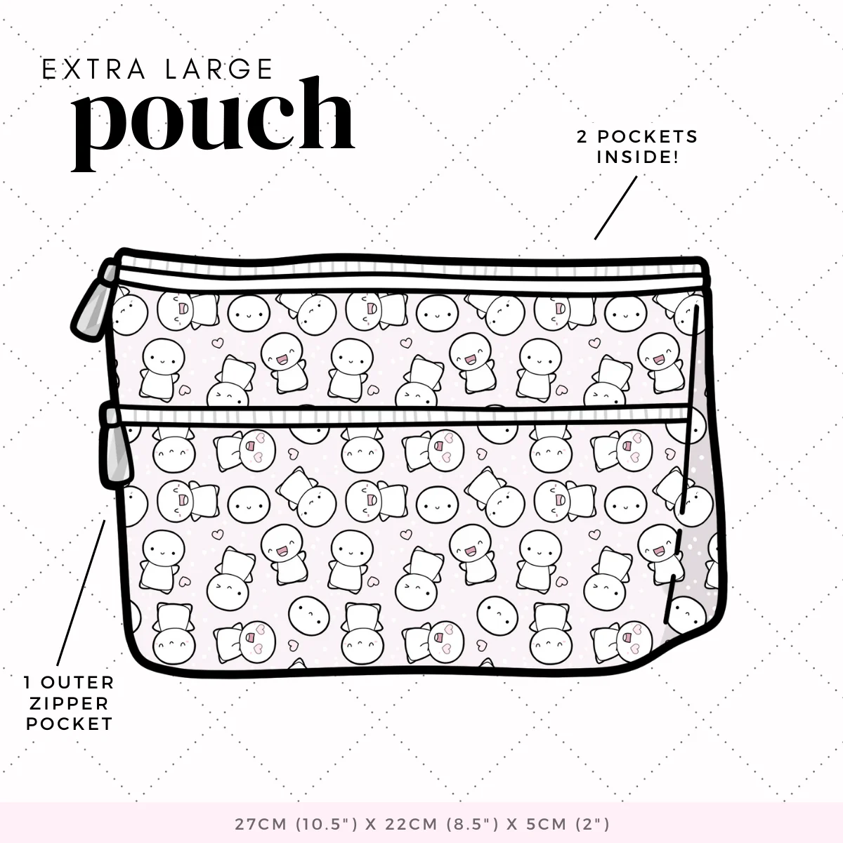 PREORDER Blush Pink - XL Stationery Pouch